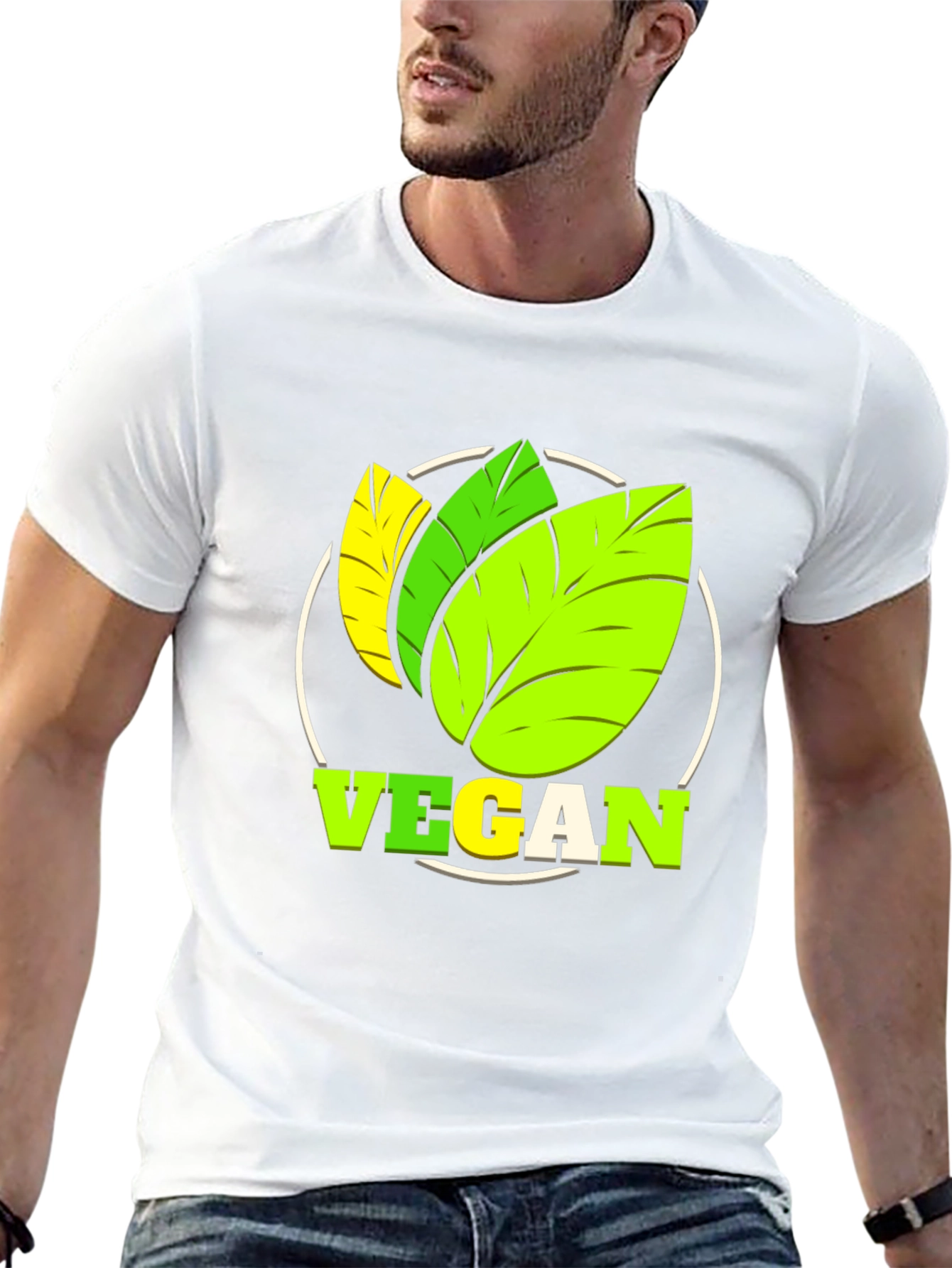 Vegan T-Shirt: Leaf Design for Plant-Based Lifestyle