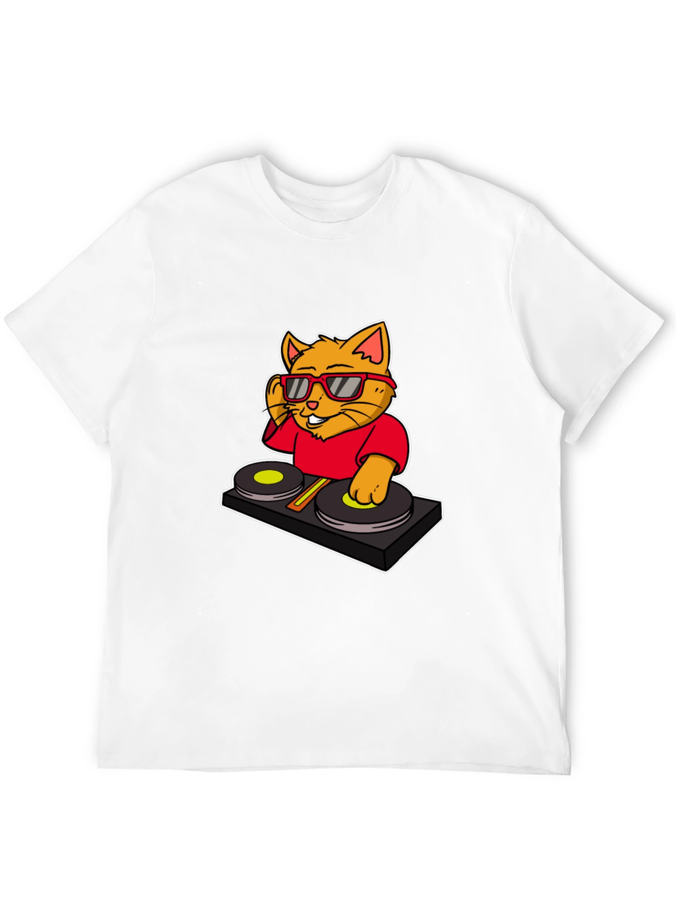 DJ Cat Graphic T-Shirt - Cool Music Lover Tee