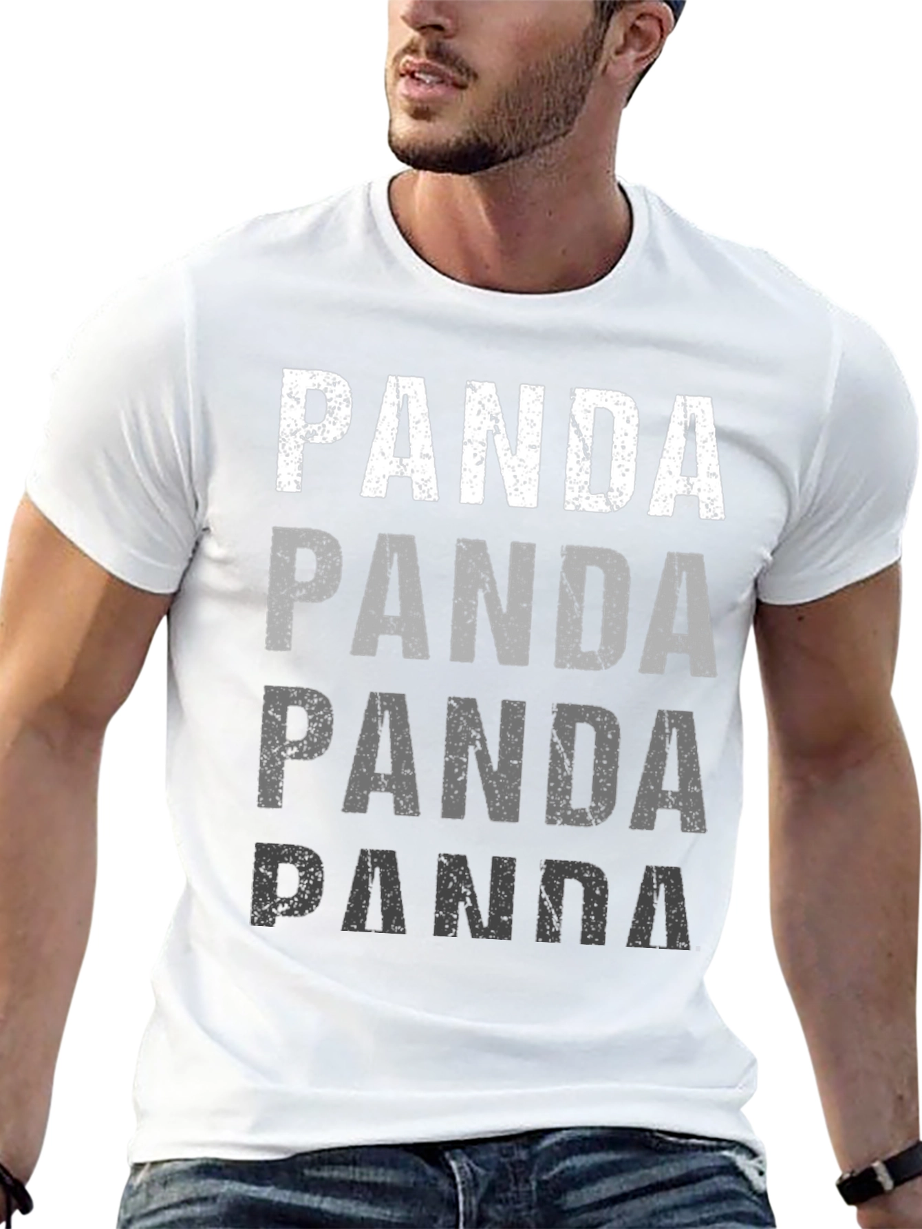Panda Print Black Graphic Tee