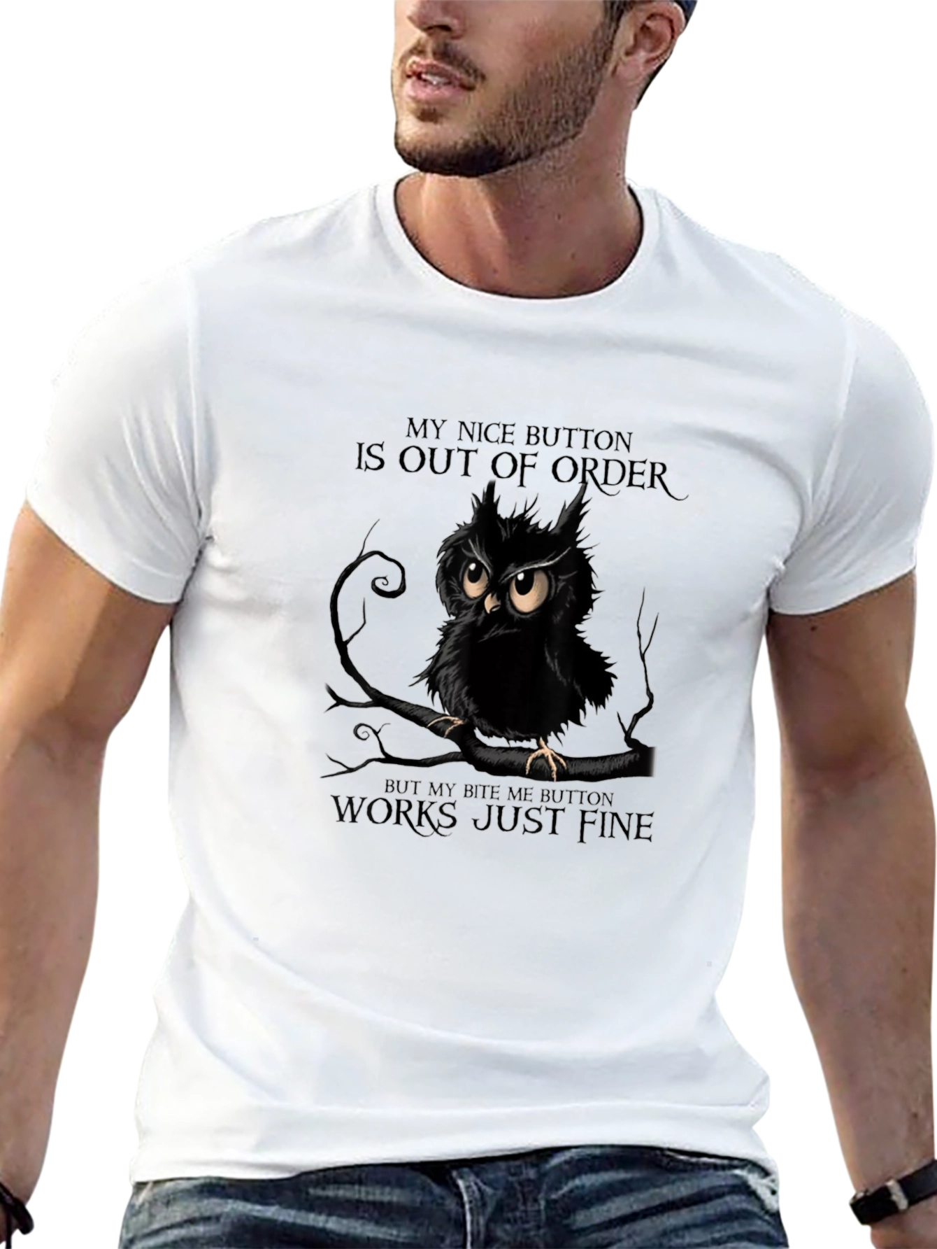 Owl Out of Order Funny Graphic T-Shirt