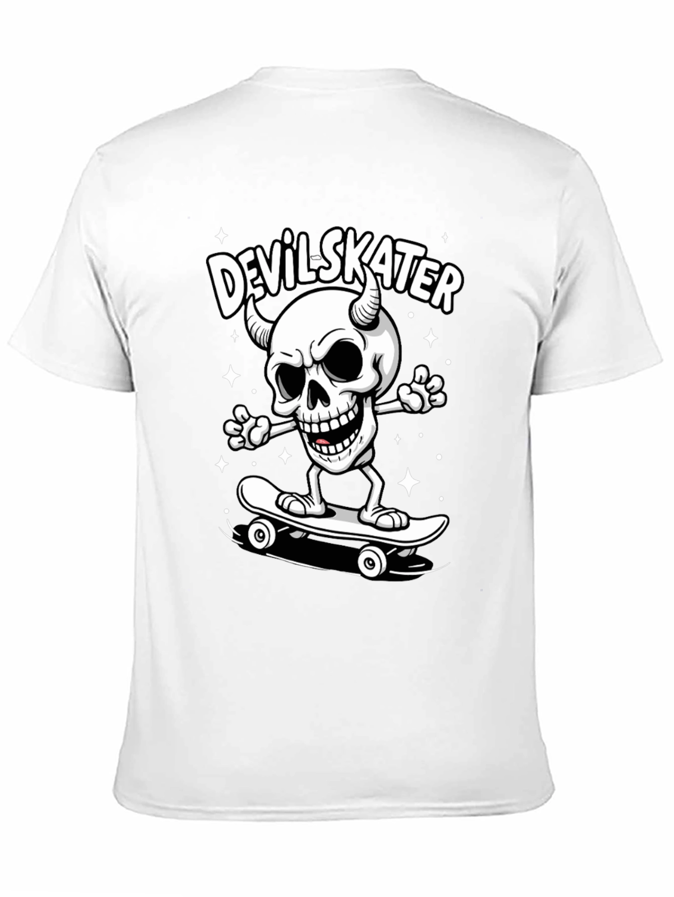 Devil Skater Graphic Tee - Black Cotton T-Shirt