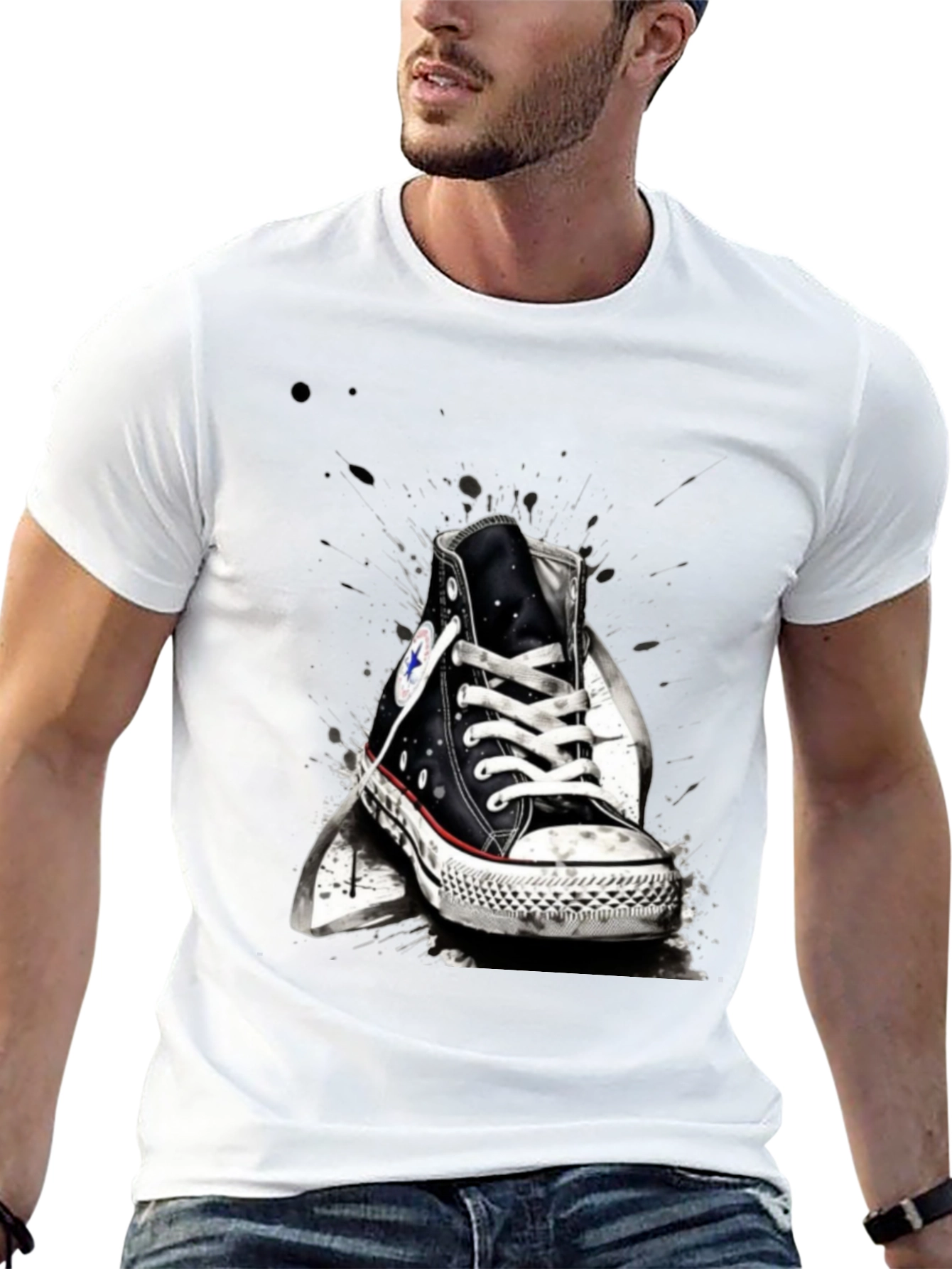 Sneaker Graphic T-Shirt - Casual Black Tee