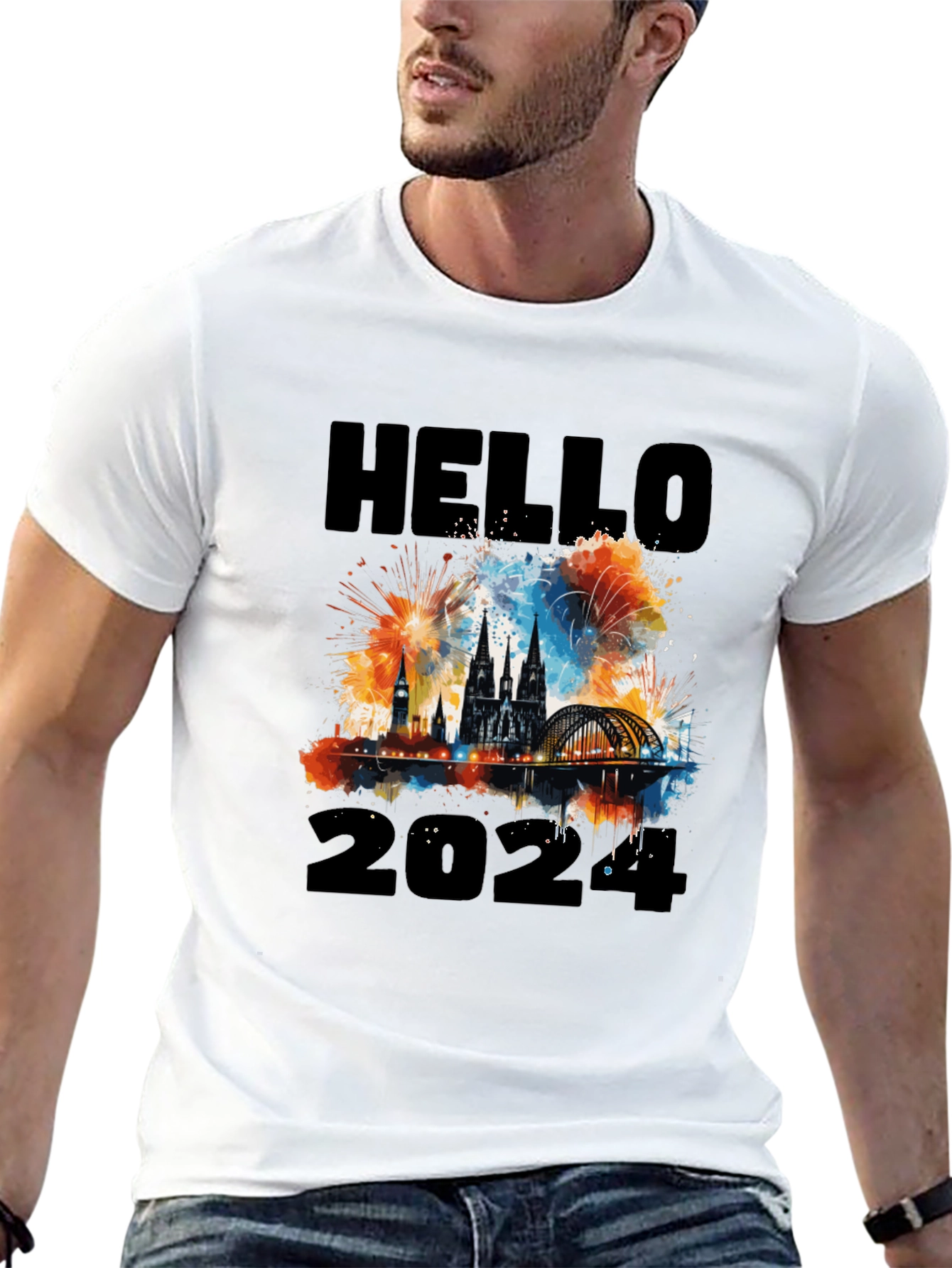 Hello 2024 Cologne Fireworks T-Shirt