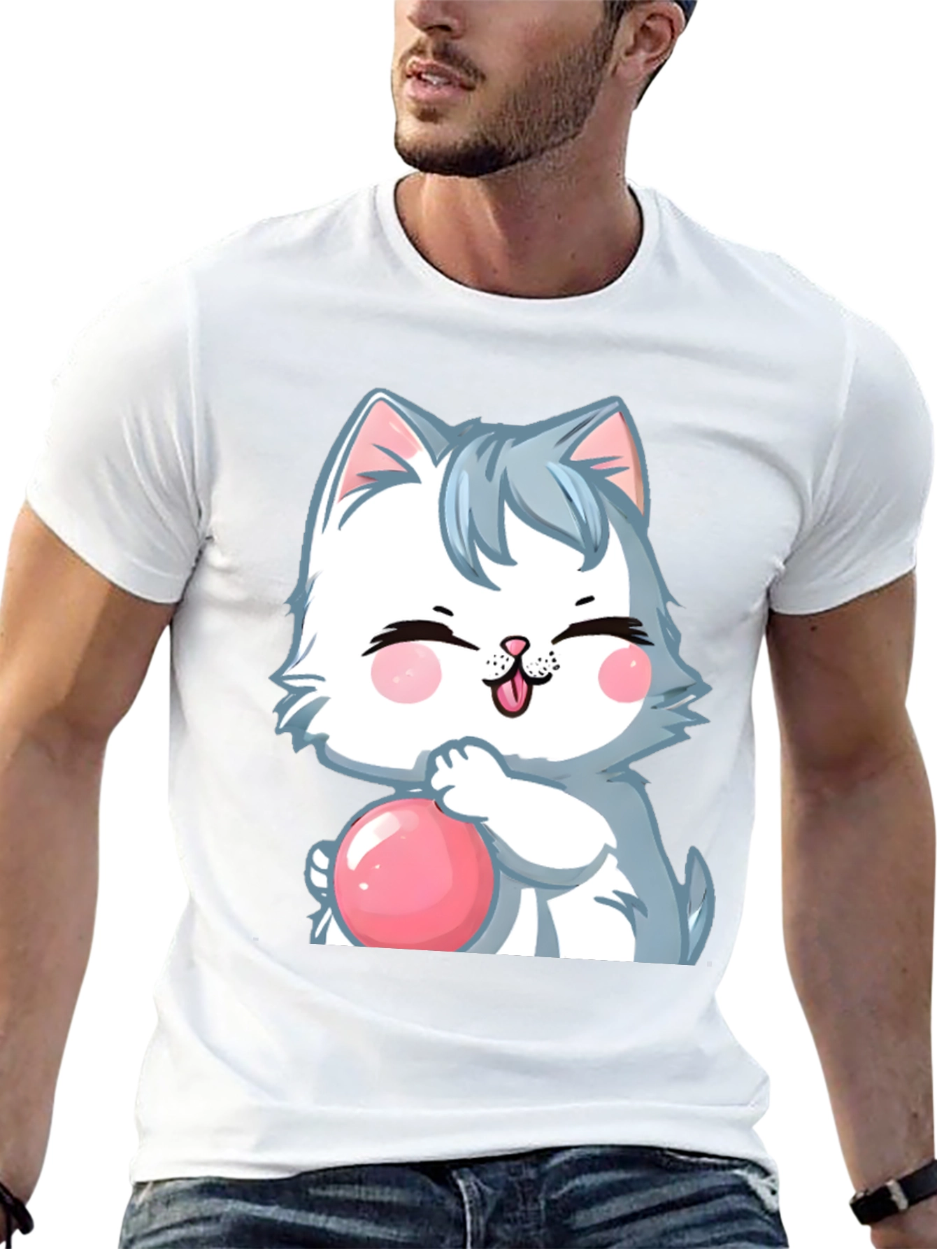 Cartoon Cat Bubble T-Shirt