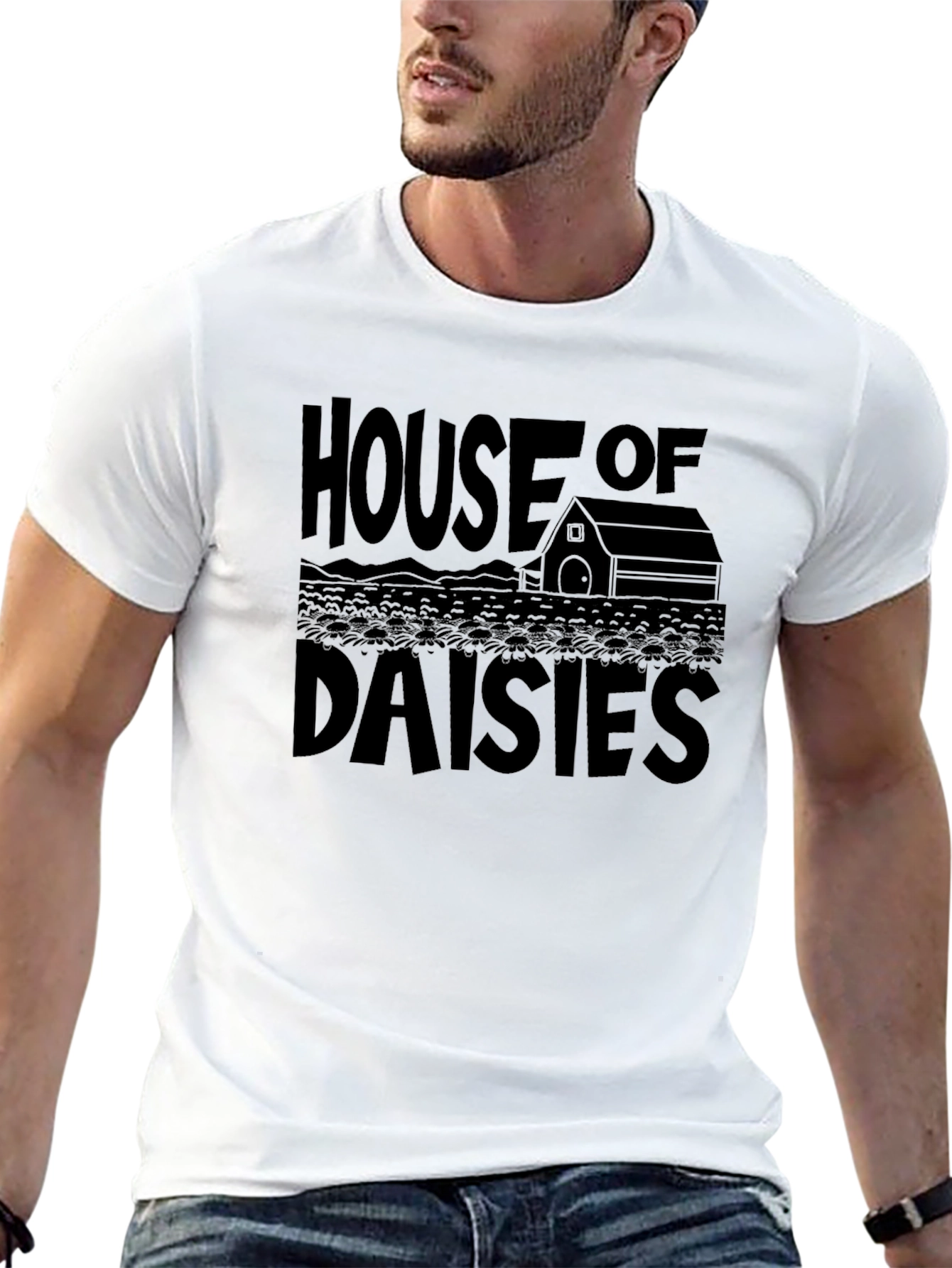 House of Daisies Graphic Tee - Black Unisex T-Shirt