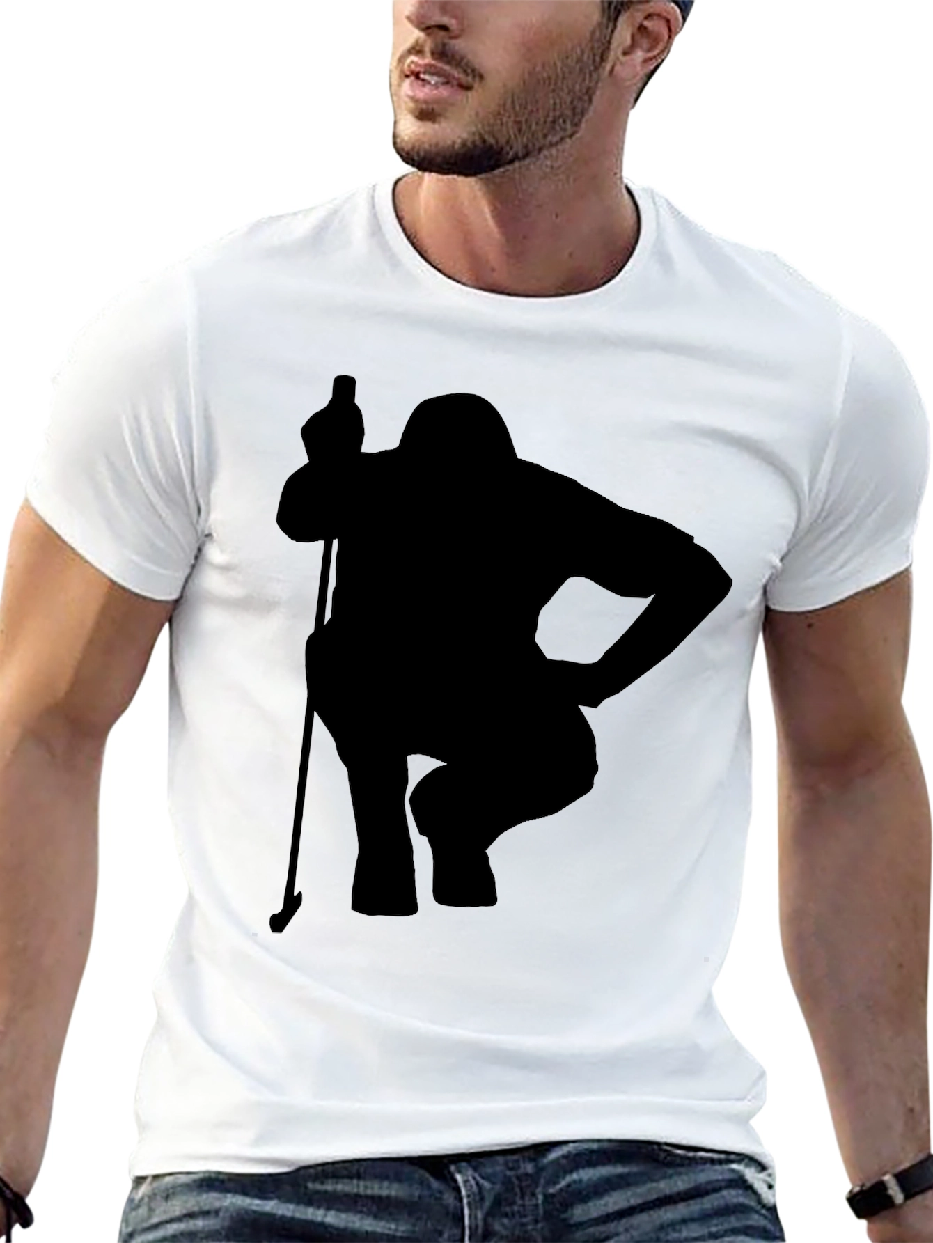 Silhouette Golfer Black T-Shirt