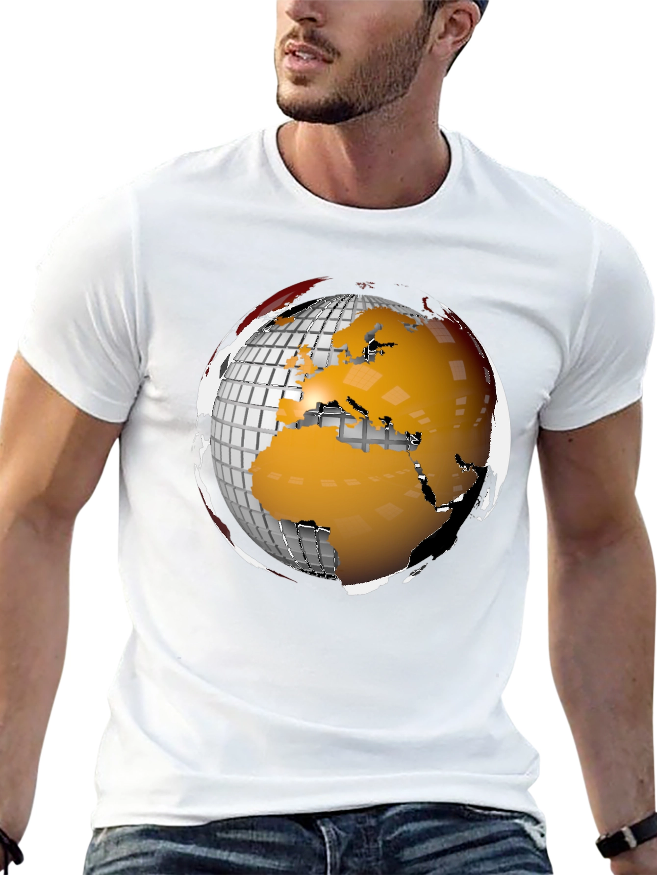 Globe Graphic Tee - Modern World Design T-Shirt