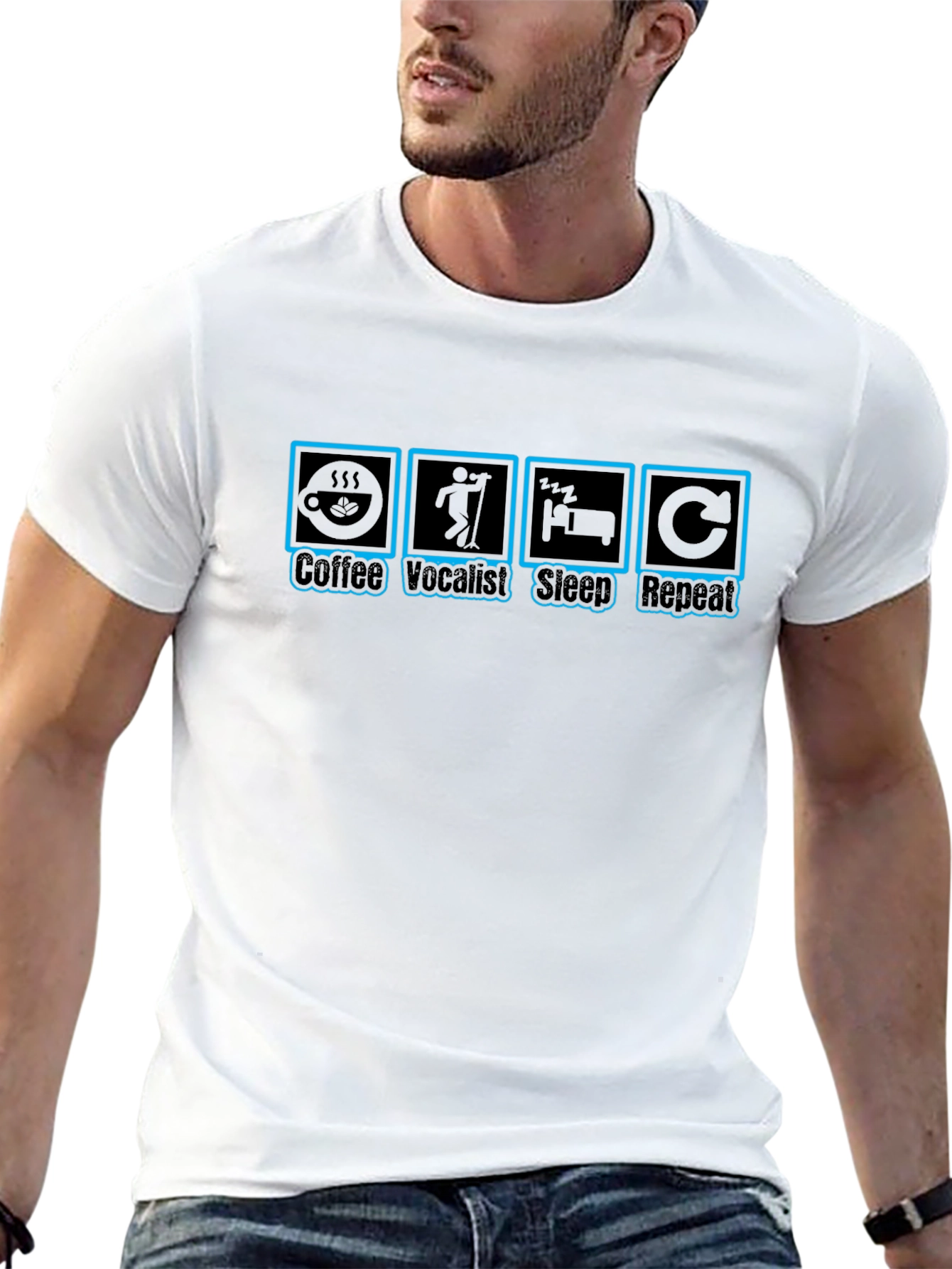 Coffee Vocalist Sleep Repeat T-Shirt