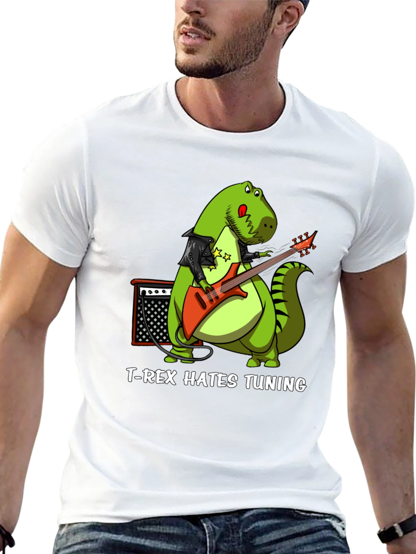 T-Rex Hates Tuning Funny Graphic Tee