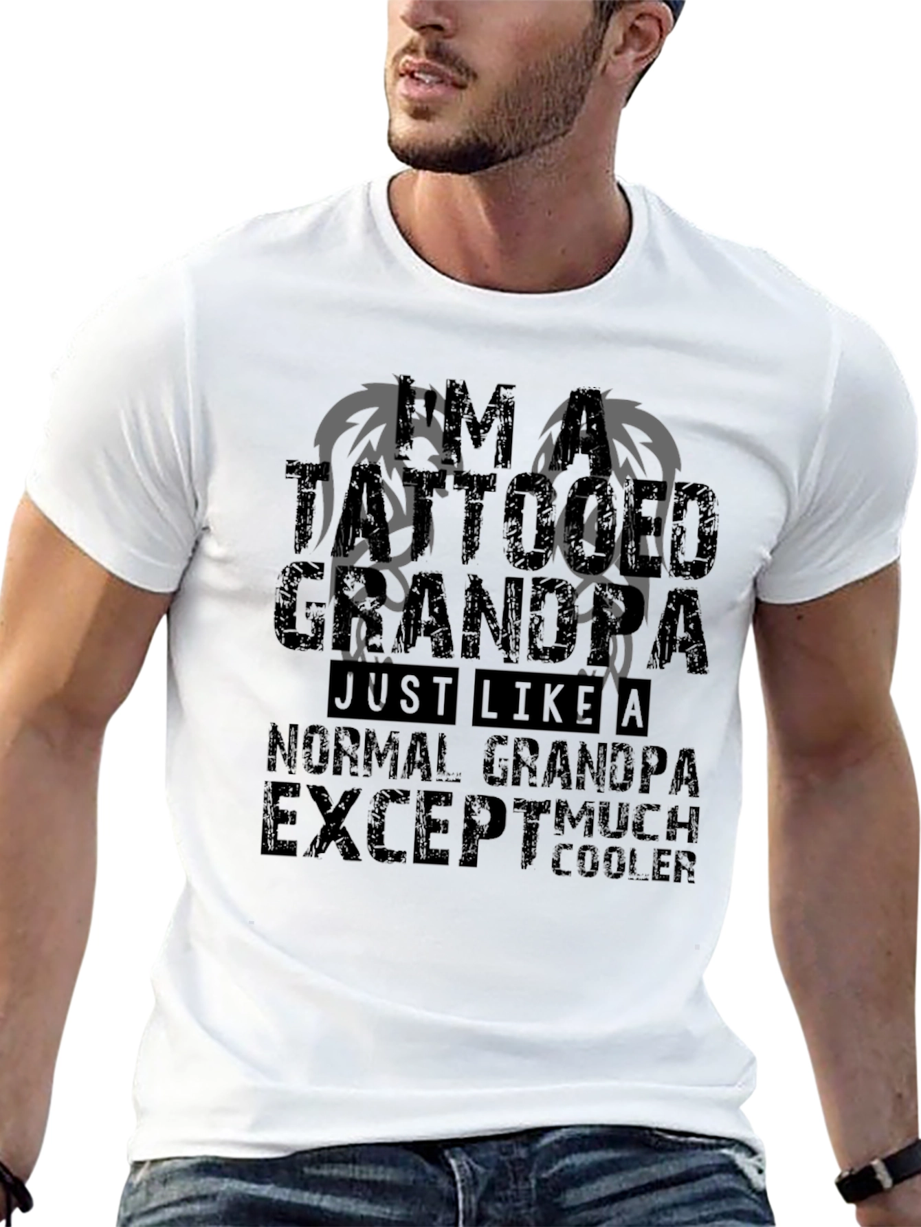 Tattooed Grandpa Graphic Tee - Much Cooler T-Shirt