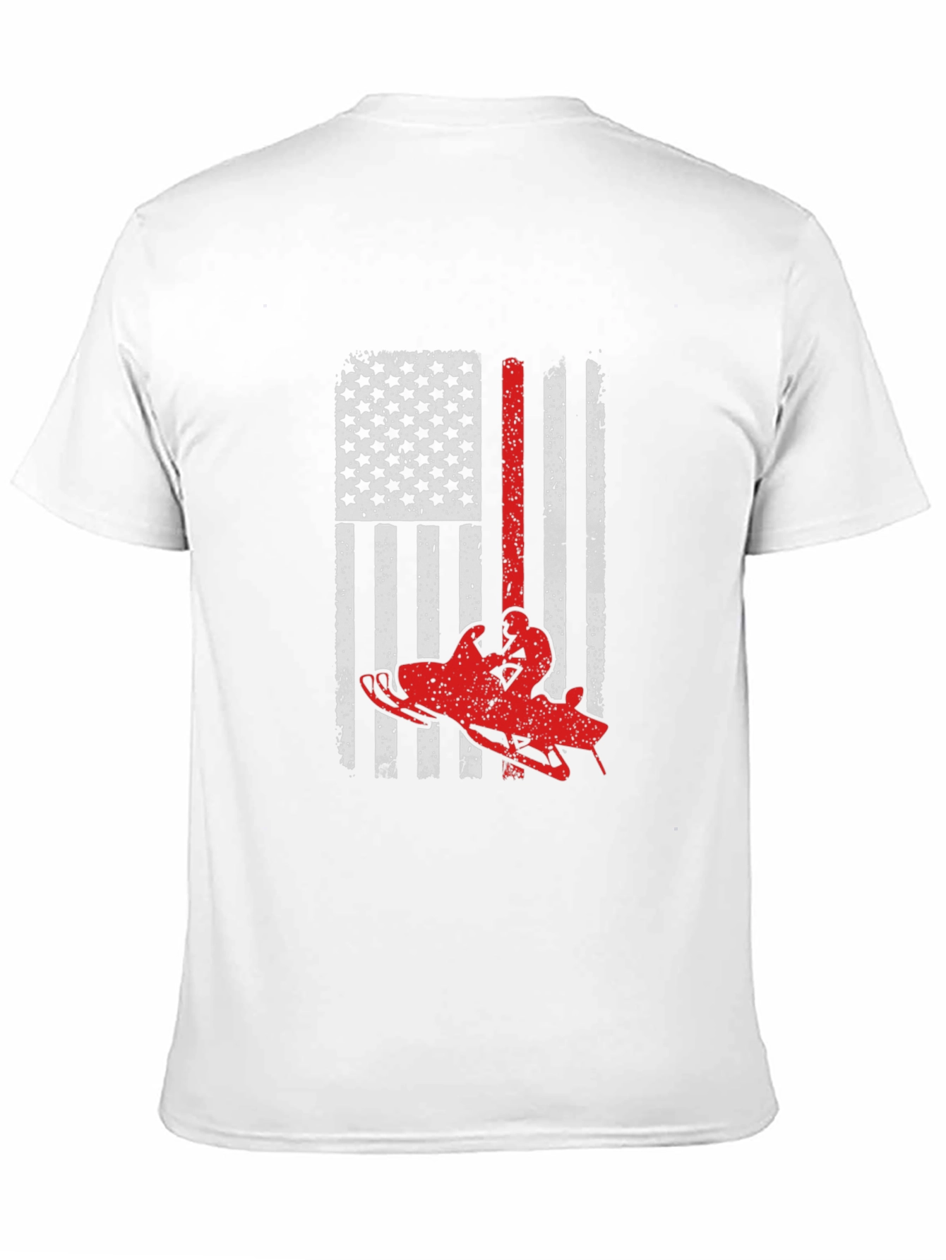 Snowmobile American Flag Graphic Tee