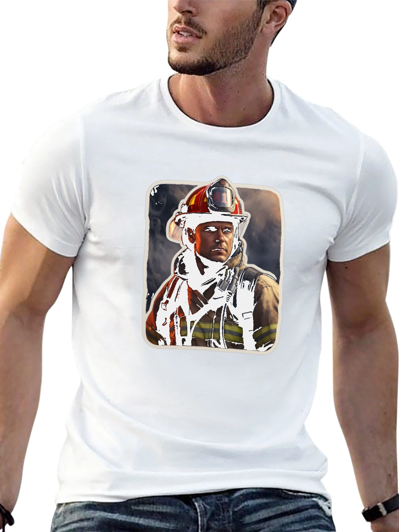 Firefighter Portrait Graphic Tee