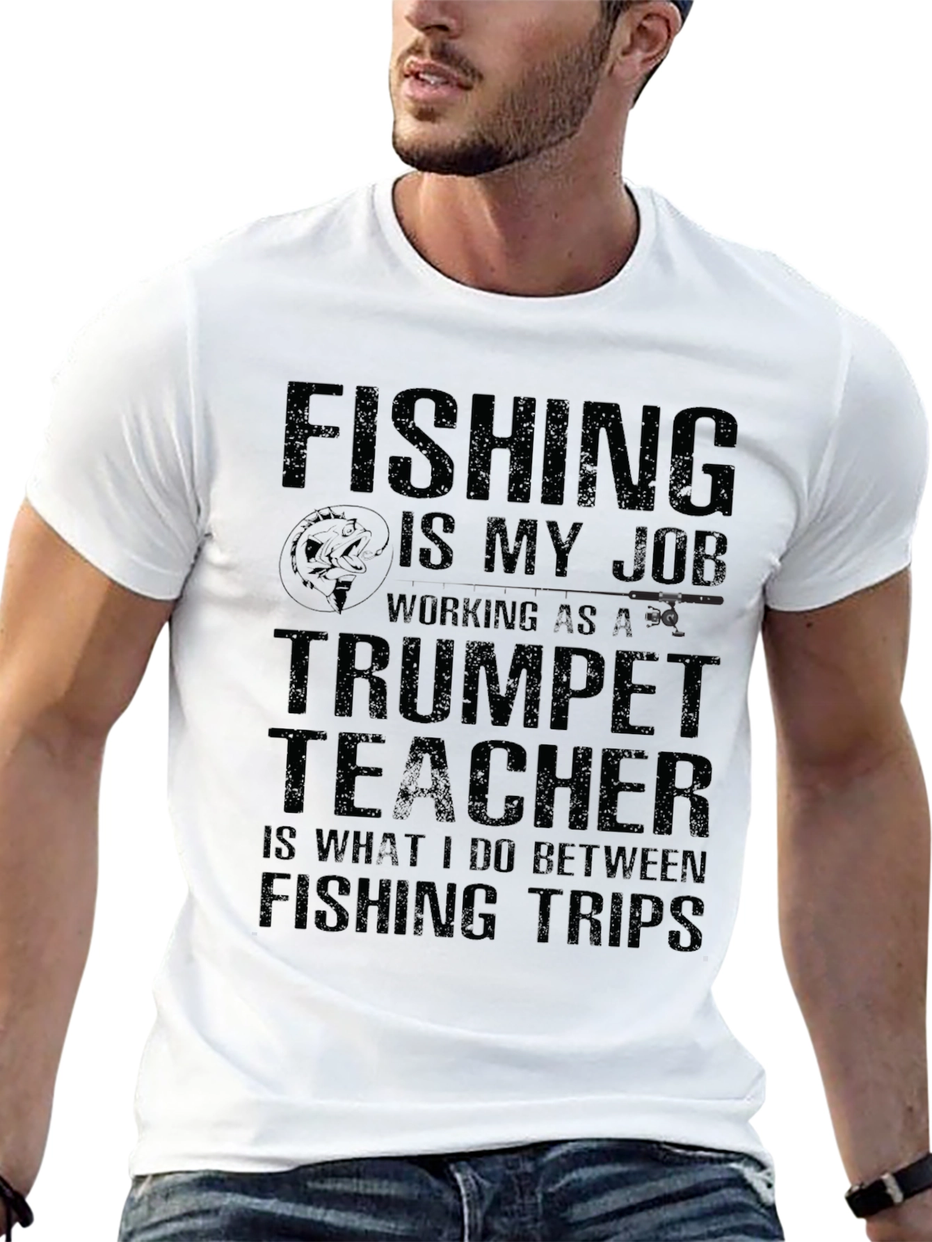 Fishing is My Job T-Shirt Trumpet Teacher Tee
