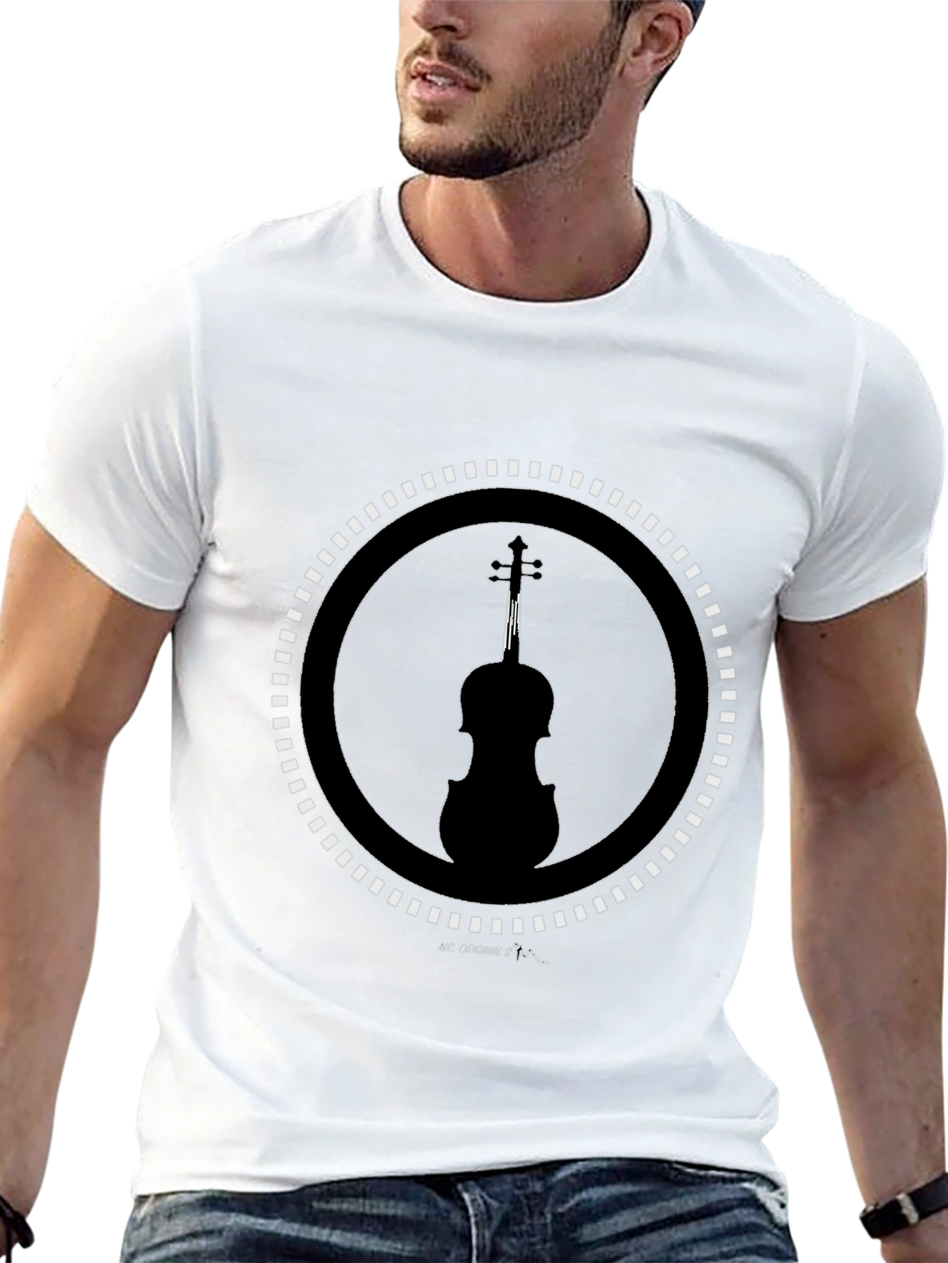 Violin Silhouette Graphic Tee - Stylish Music Lover Shirt