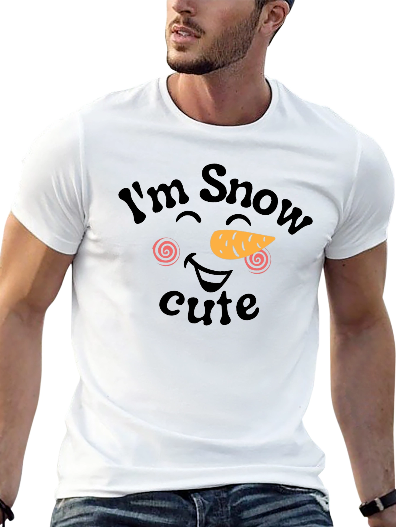 Im Snow Cute Black Graphic T-Shirt