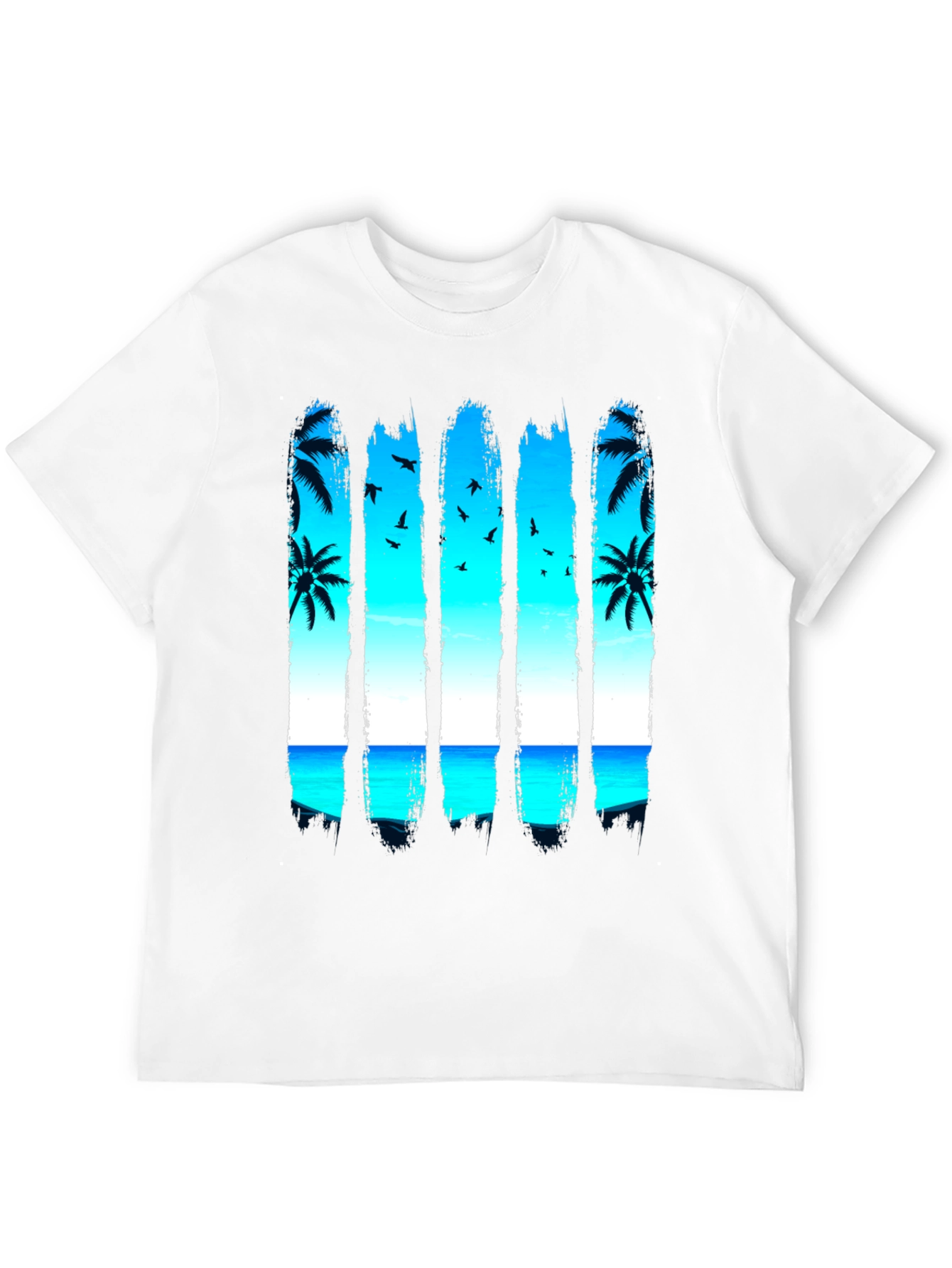 Tropical Palm Tree Beach Graphic T-Shirt