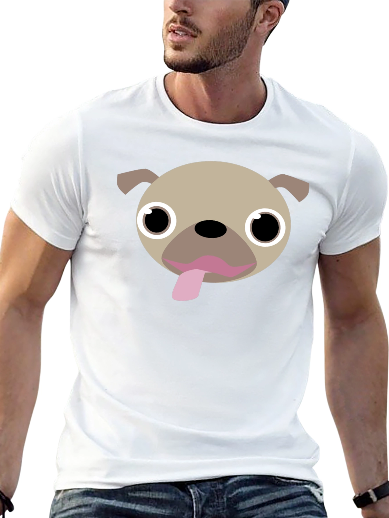 Pug Face Graphic Tee - Fun Dog Lover T-Shirt