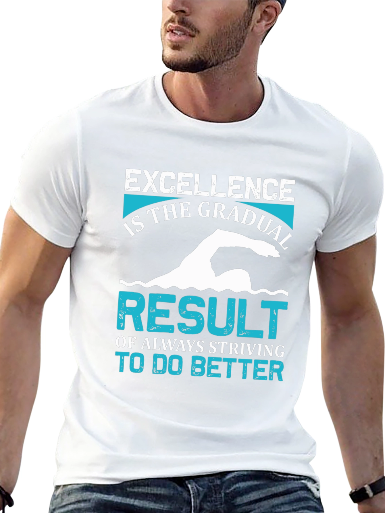 Excellence Swimmer T-Shirt - Motivational Graphic Tee