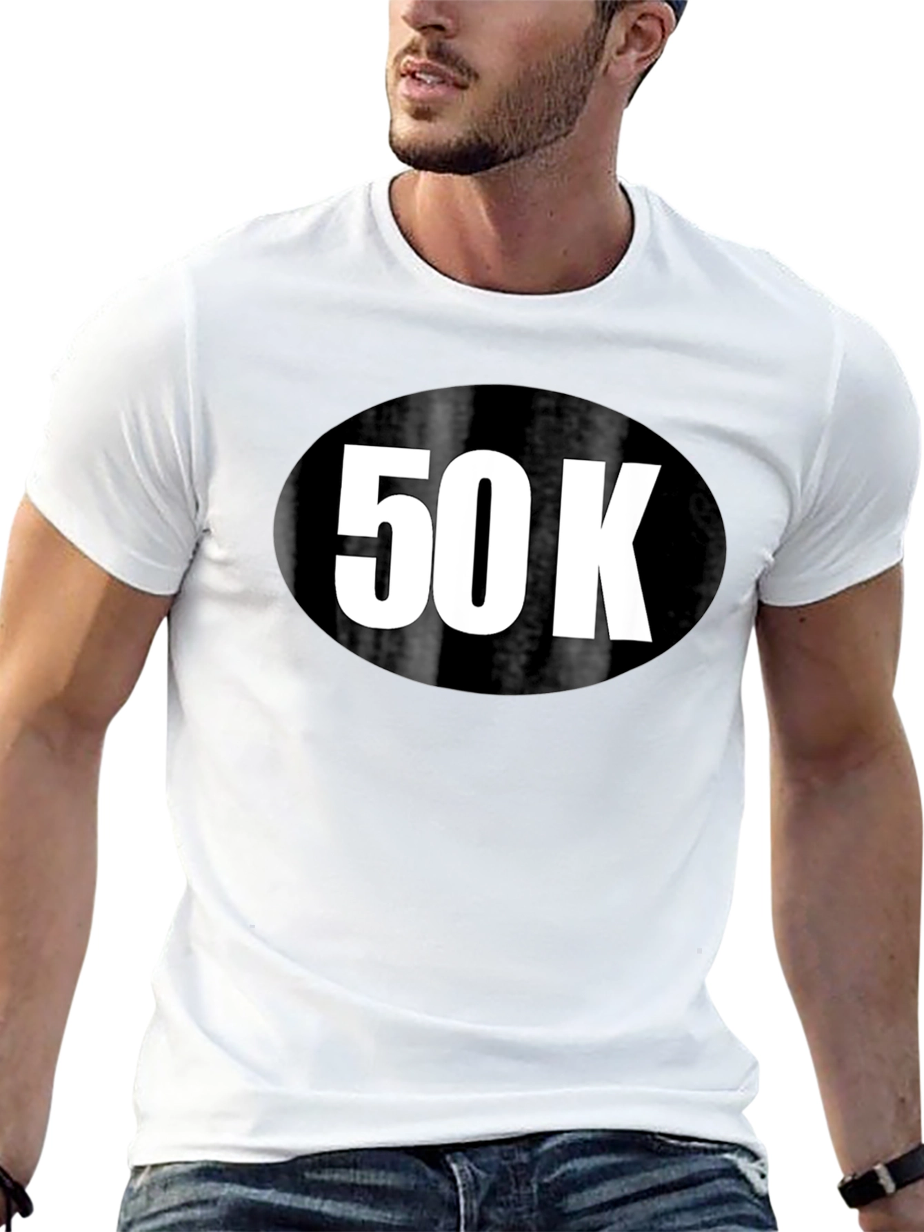 50K Run T-Shirt - Black Cotton Blend