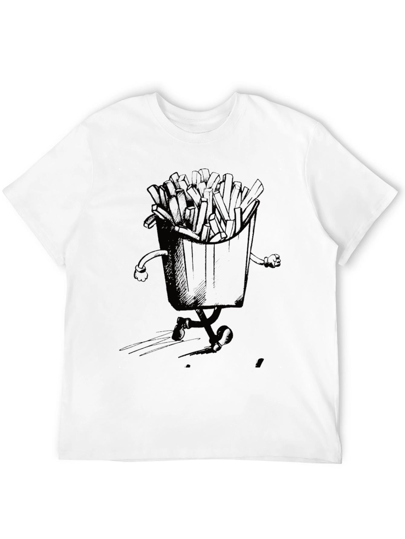 Running Fries Graphic T-Shirt - Black