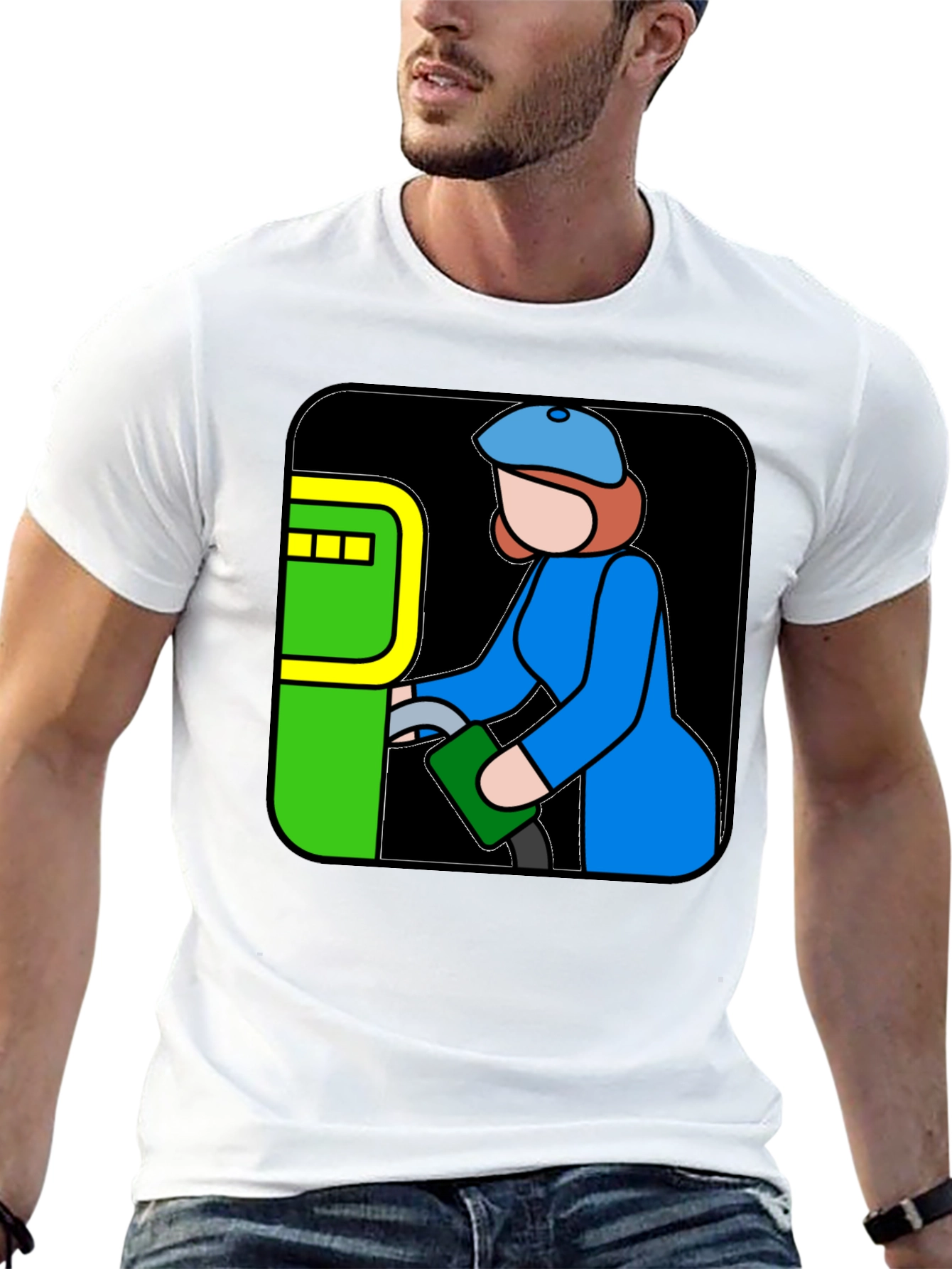 Cartoon Gas Station Attendant T-Shirt