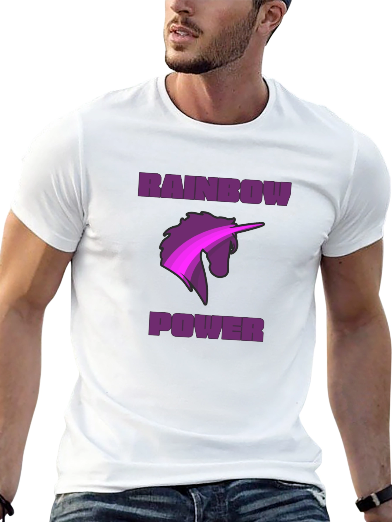 Rainbow Power Unicorn Graphic Tee