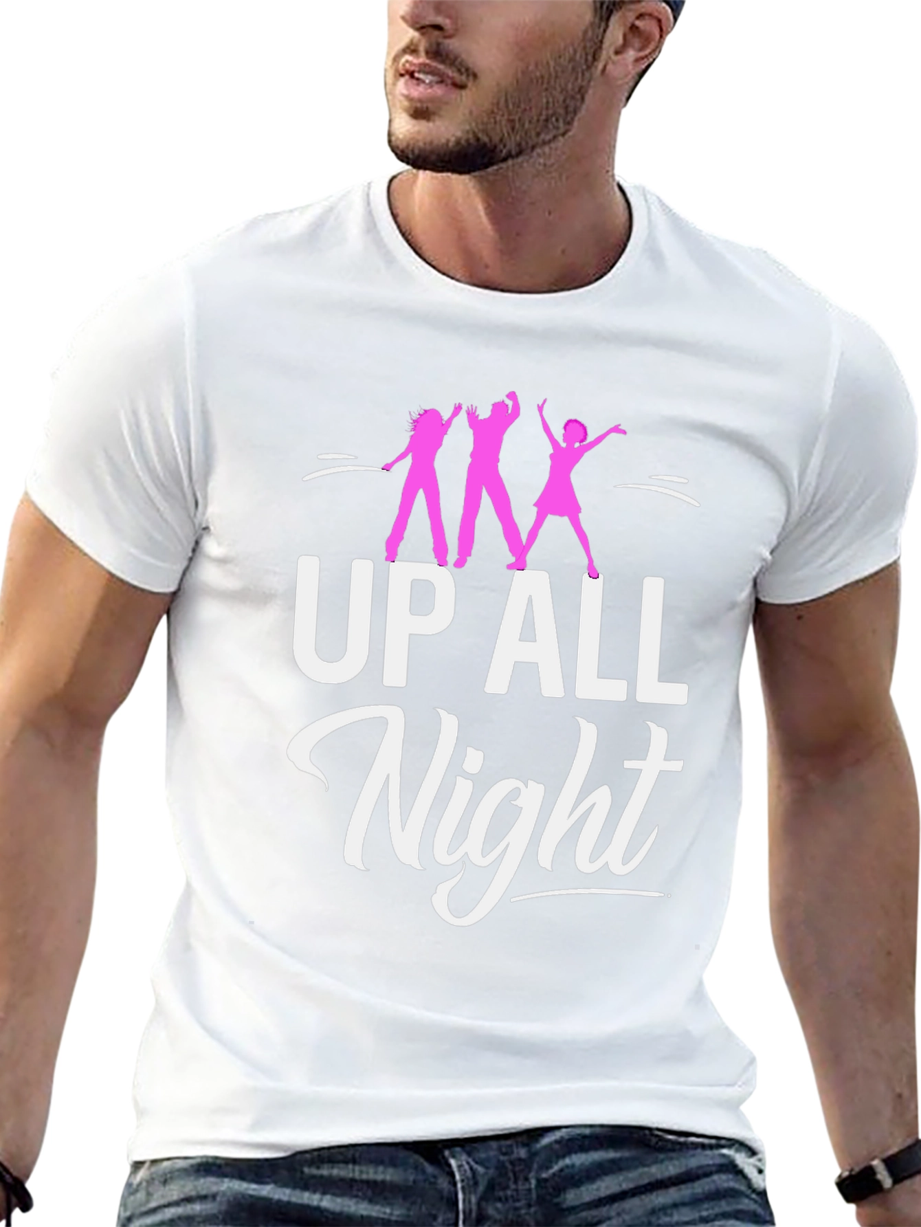 Up All Night Party T-Shirt - Black Cotton