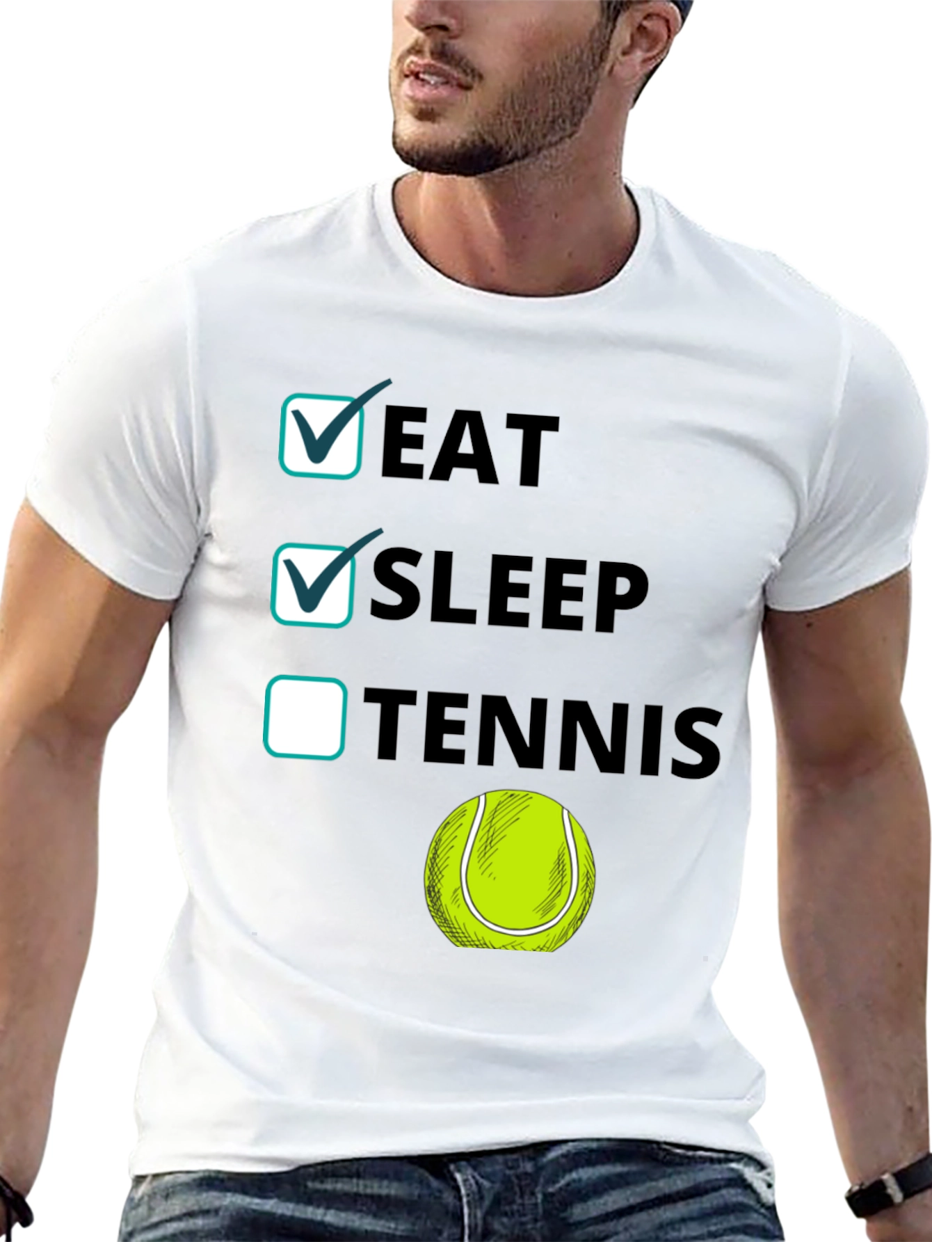 Eat Sleep Tennis Funny Graphic Tee