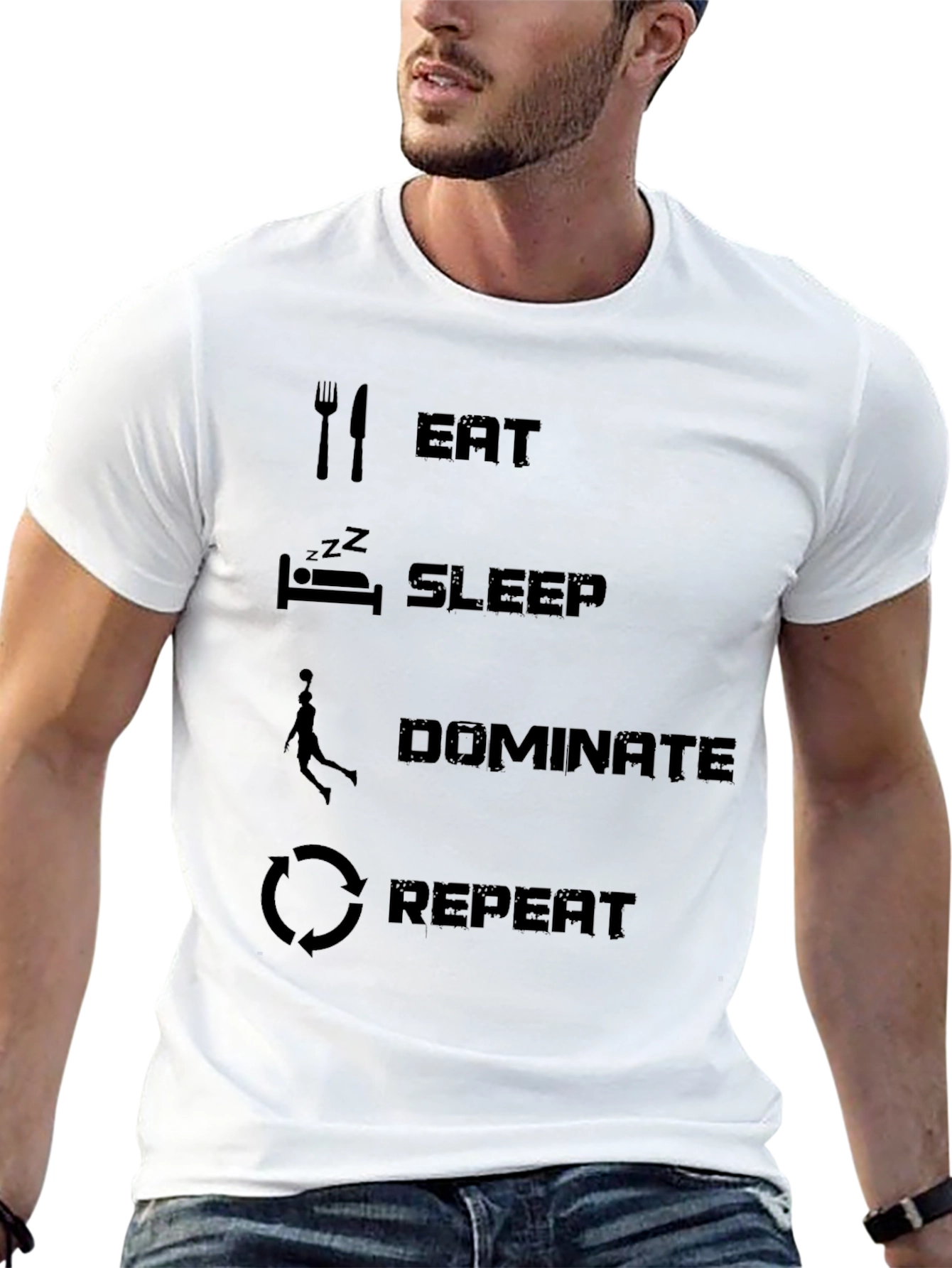 Eat Sleep Dominate Repeat Black T-Shirt