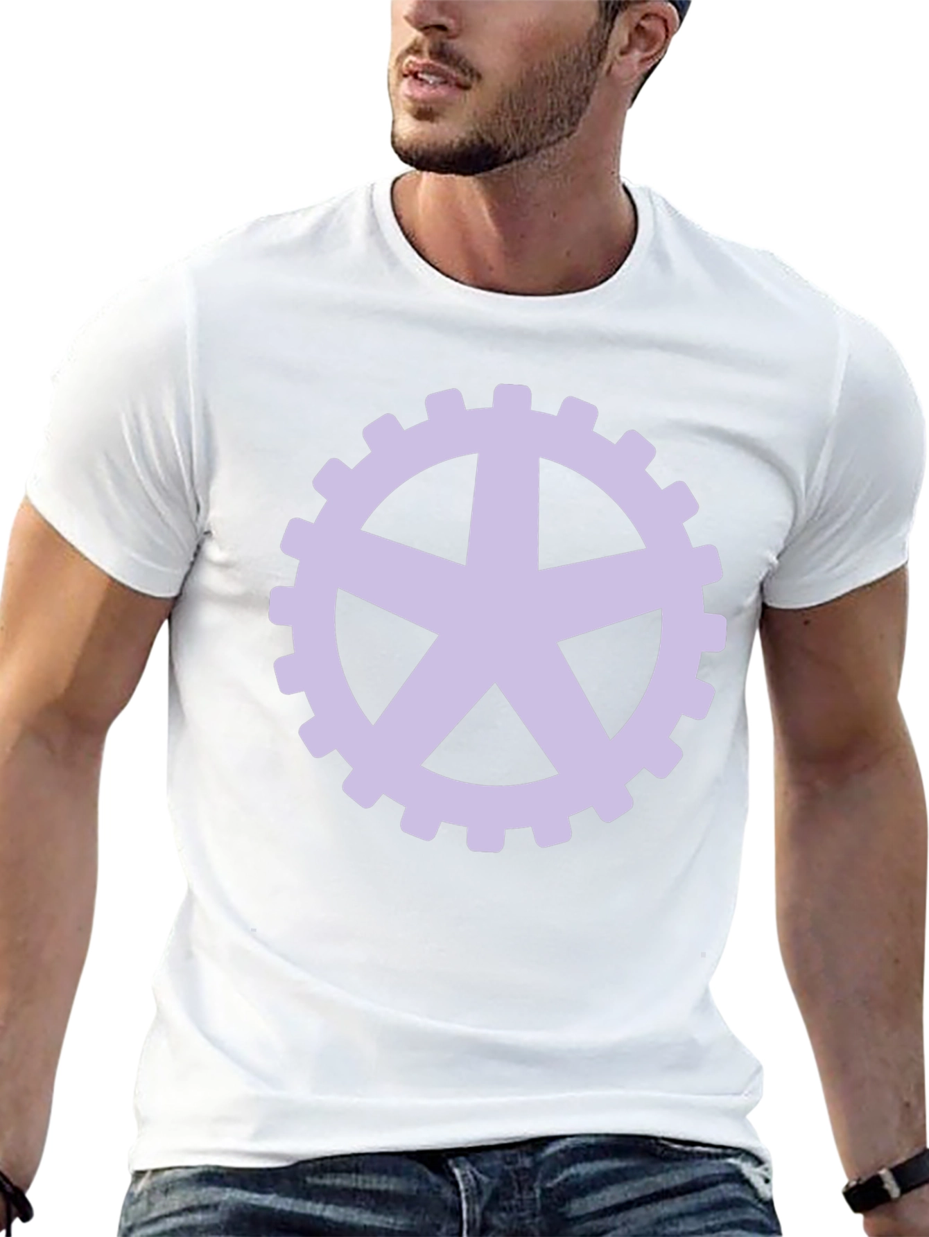 Gear Star Graphic Tee - Black Crew Neck T-Shirt