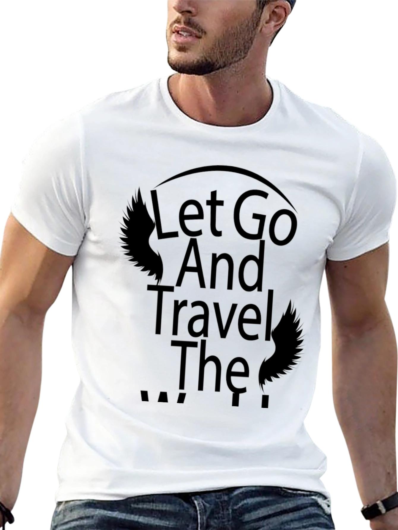 Let Go and Travel Graphic Black T-Shirt