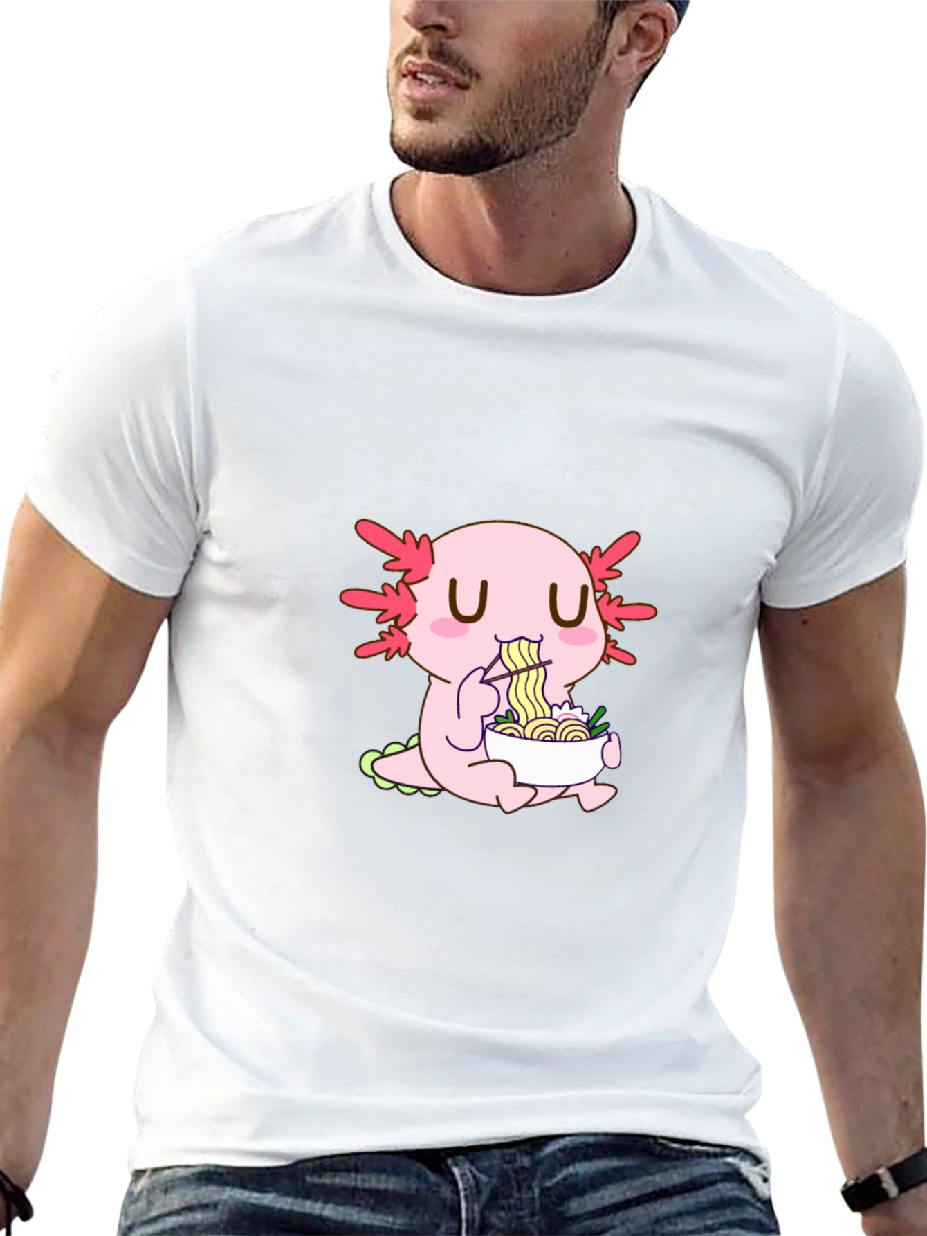 Axolotl Ramen Lover T-Shirt - Unique Kawaii Design