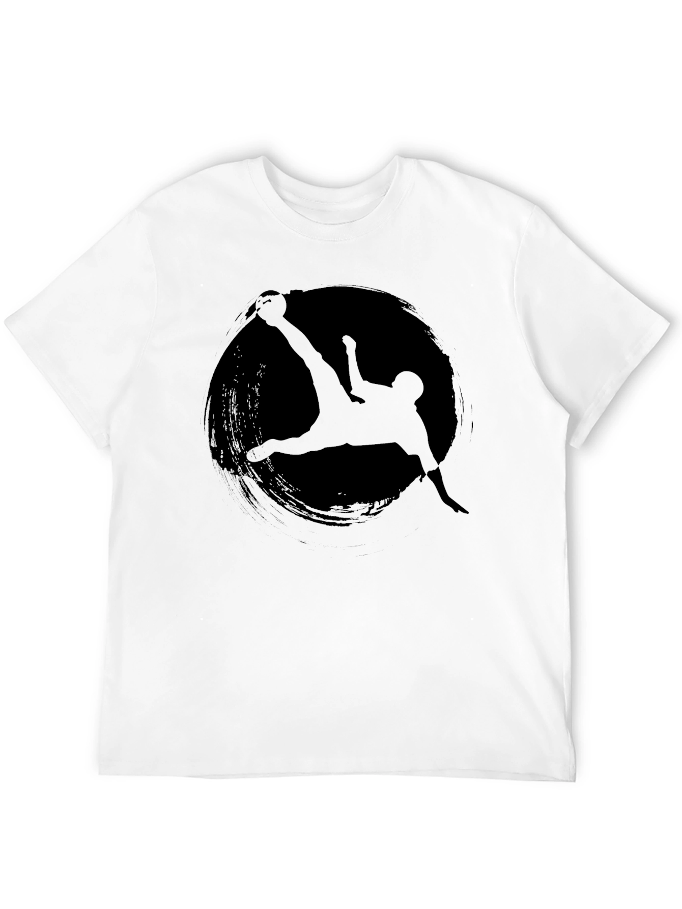 Soccer Silhouette Graphic Tee - Black Cotton T-Shirt