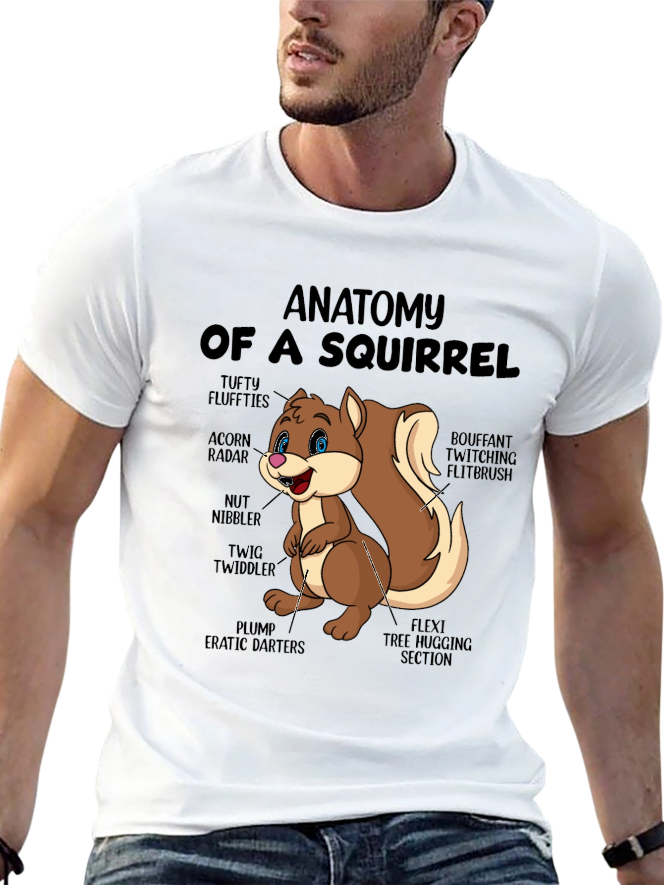 Anatomy of a Squirrel Black T-Shirt