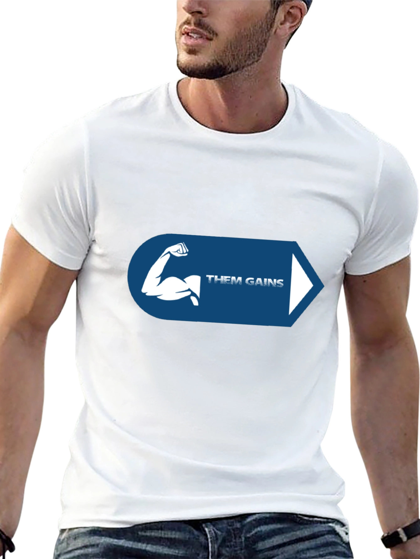 Them Gains Black T-Shirt for Fitness Enthusiasts