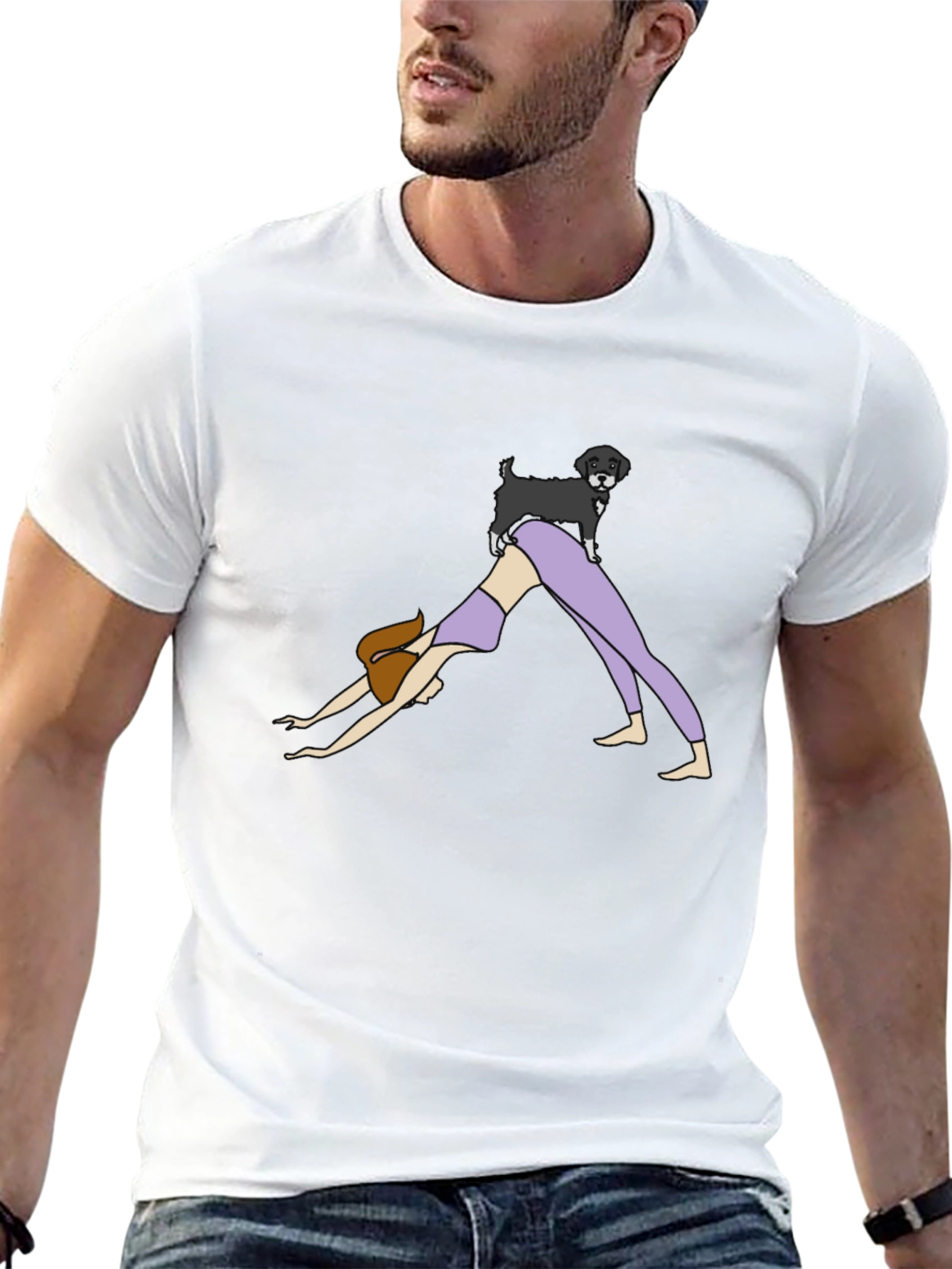 Yoga Dog Black T-Shirt