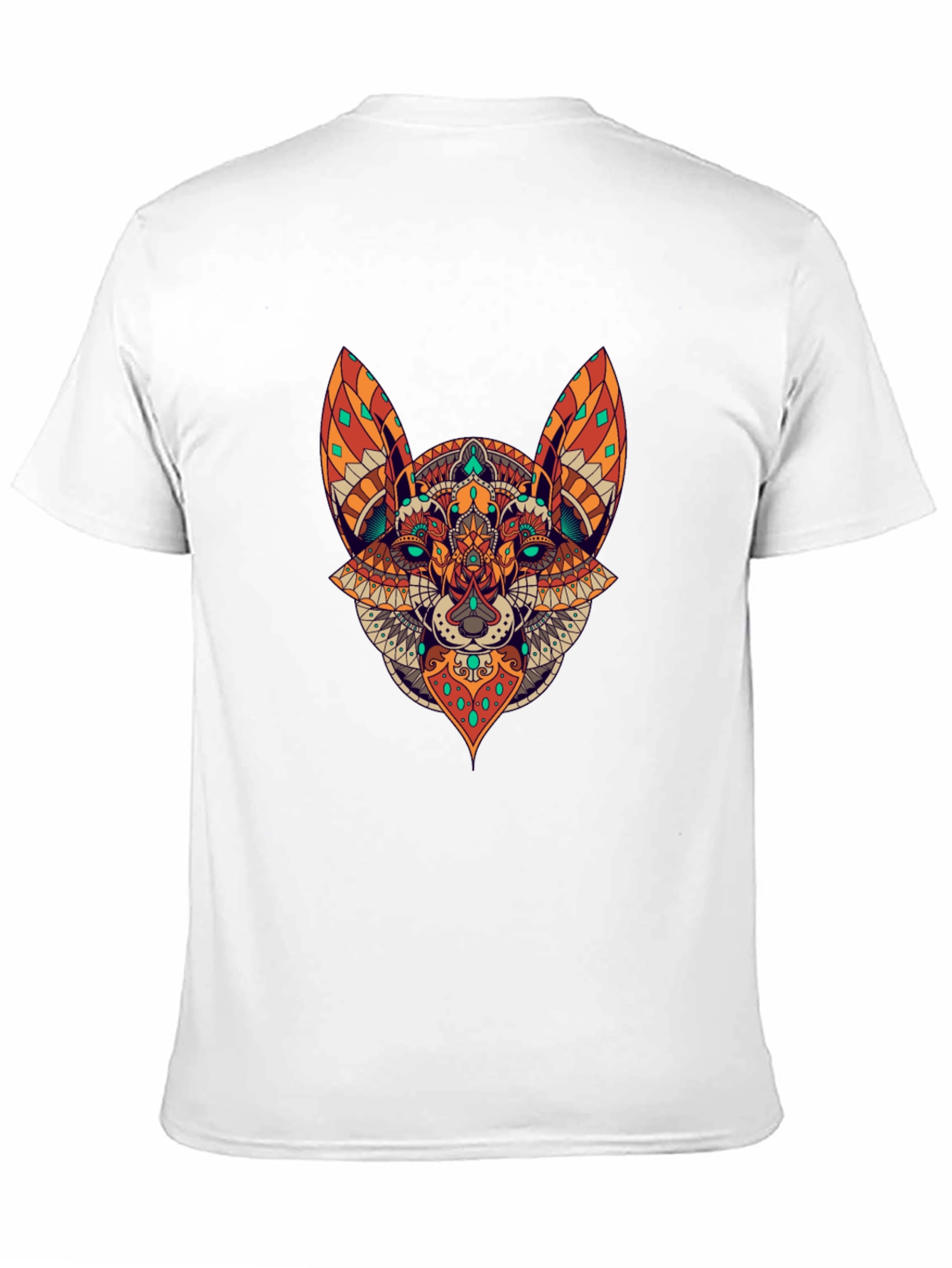 Black T-Shirt with Animal Mandala Design