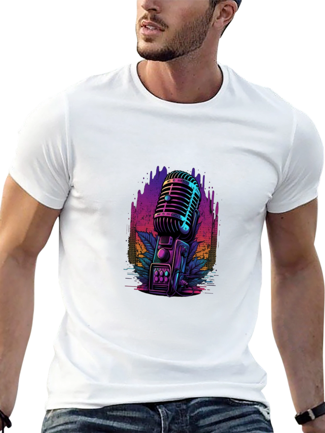 Retro Microphone Graphic T-Shirt