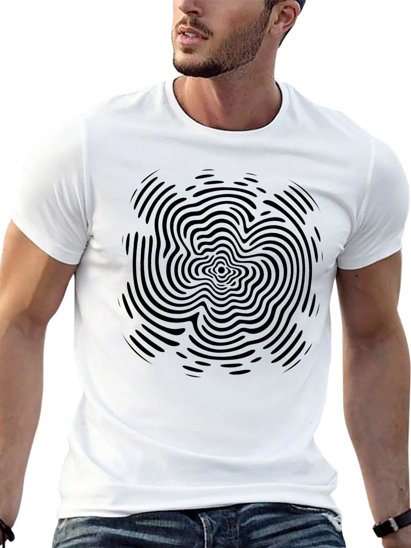 Abstract Black Graphic Print T-Shirt