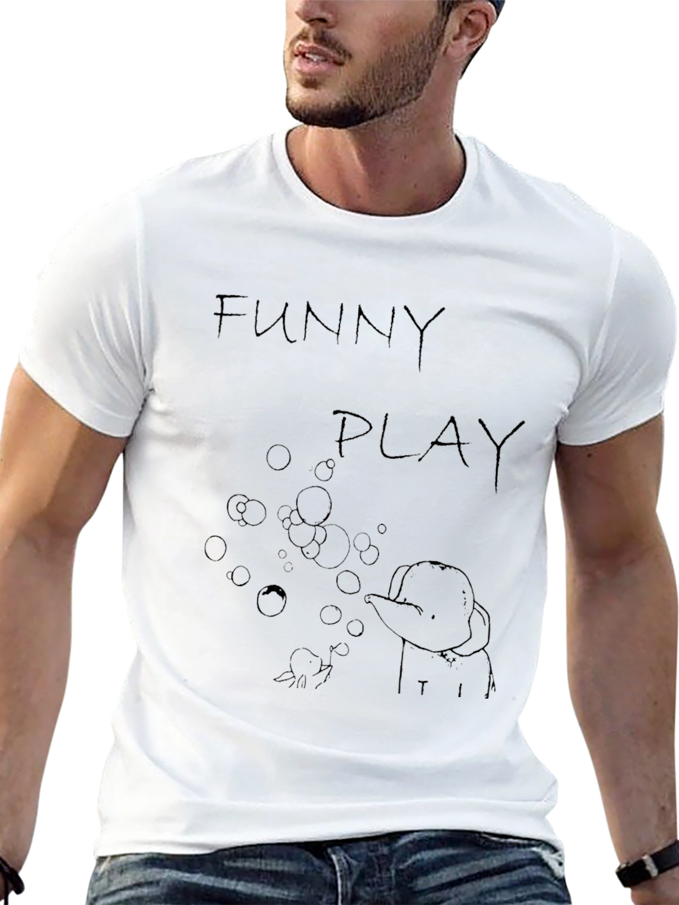 Funny Play Graphic T-Shirt - Black Casual Tee