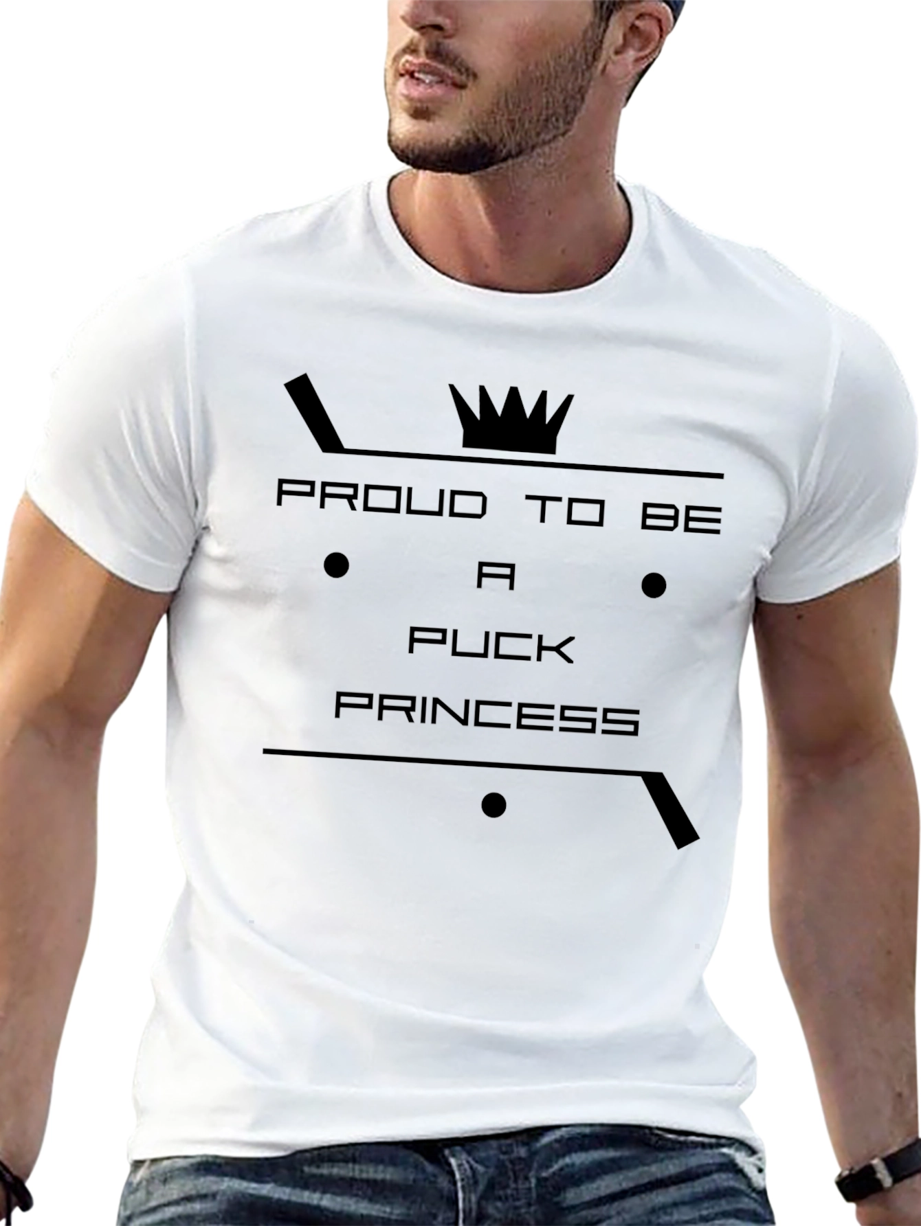 Puck Princess T-Shirt: Hockey Crown Tee