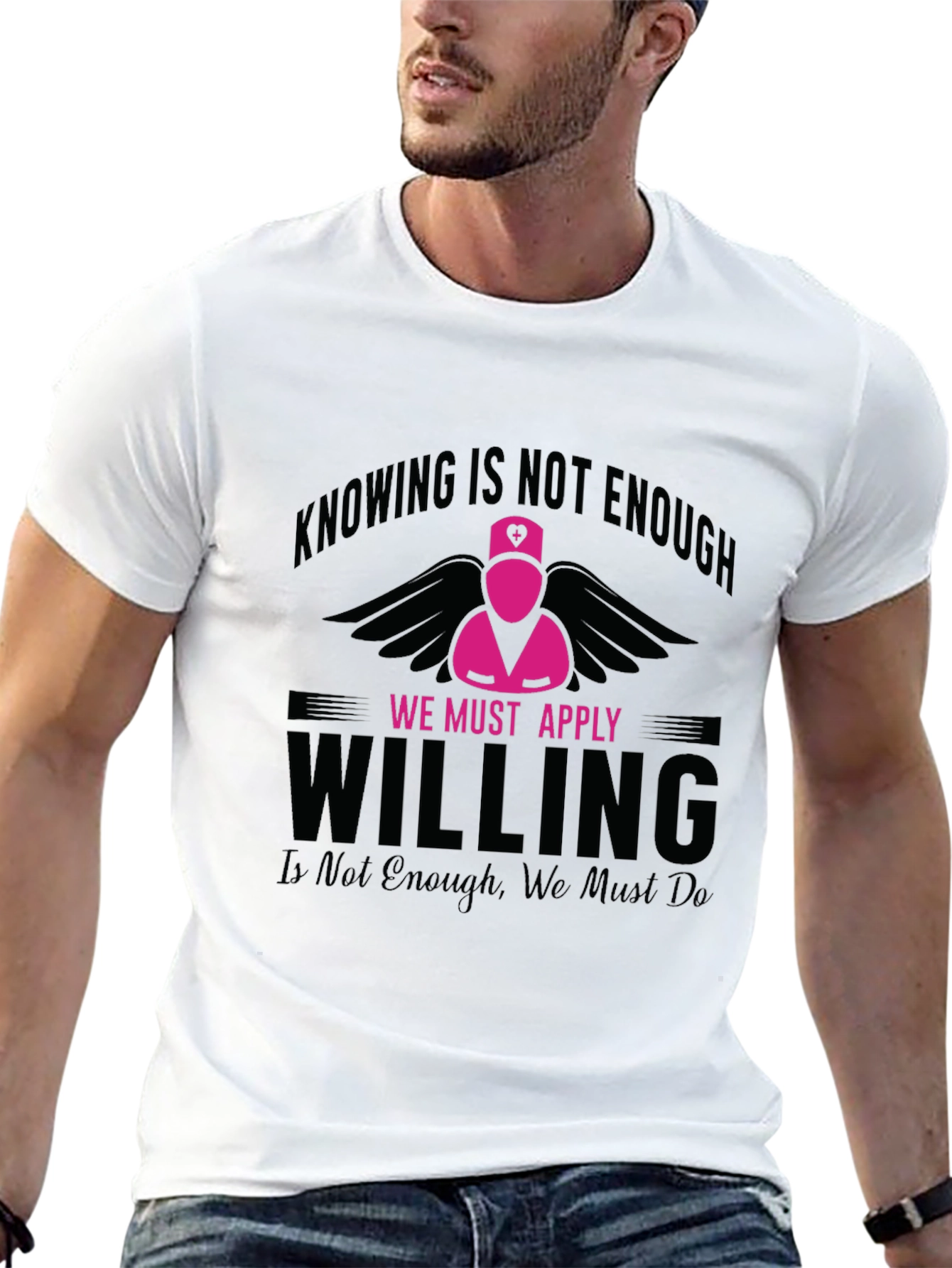 Nurse Pink Angel Willing T-Shirt