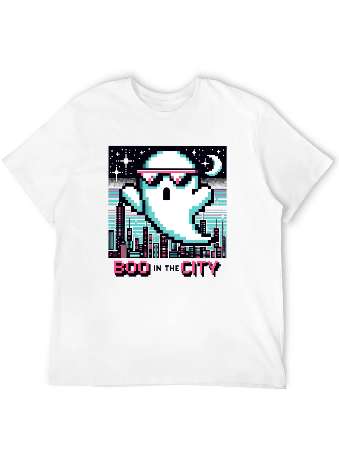 Boo In The City Pixel Art T-Shirt