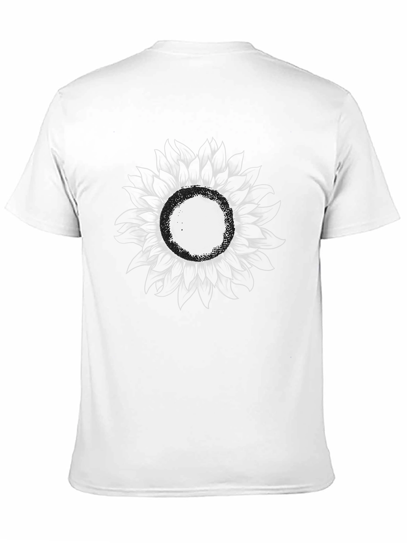 Mens Black Sunflower Graphic T-Shirt