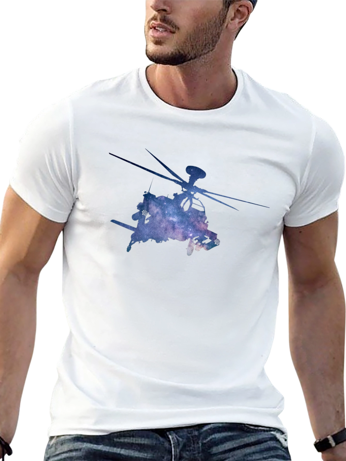 Galaxy Helicopter Graphic Tee - Black