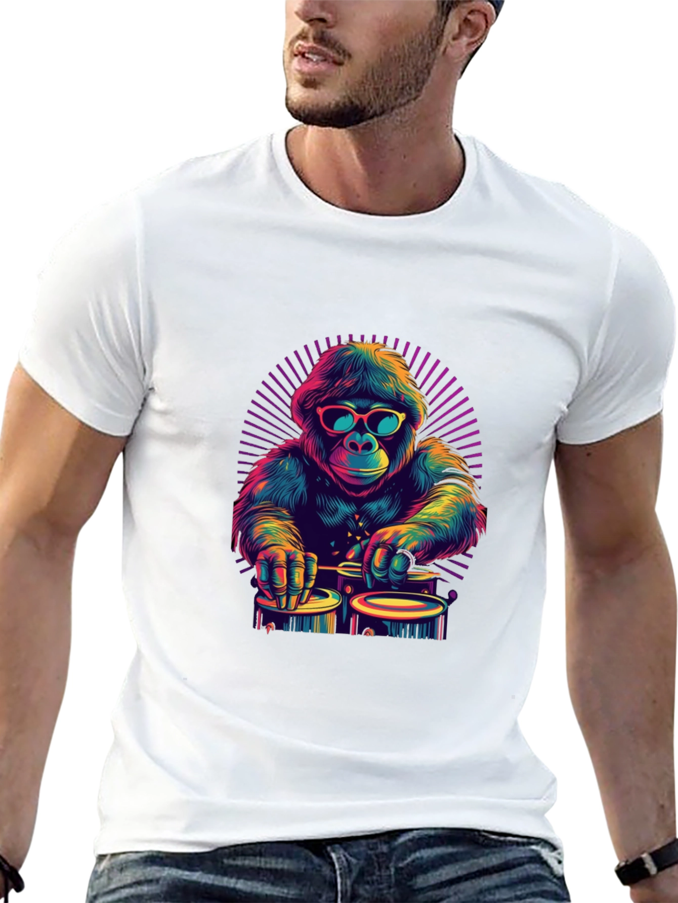 Cool Gorilla DJ Graphic T-Shirt