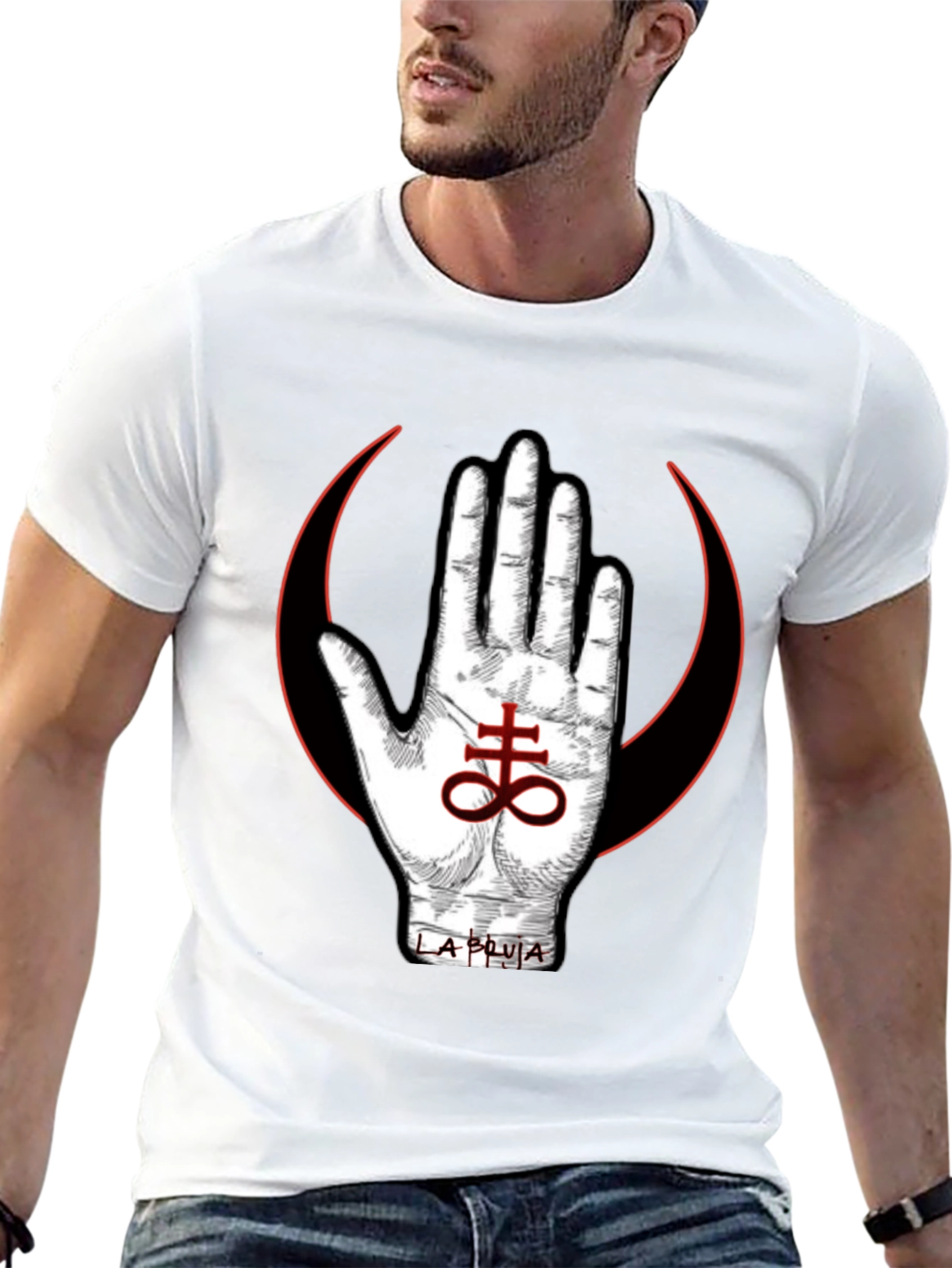 Occult Symbol T-Shirt - Hand & Leviathan Cross Design