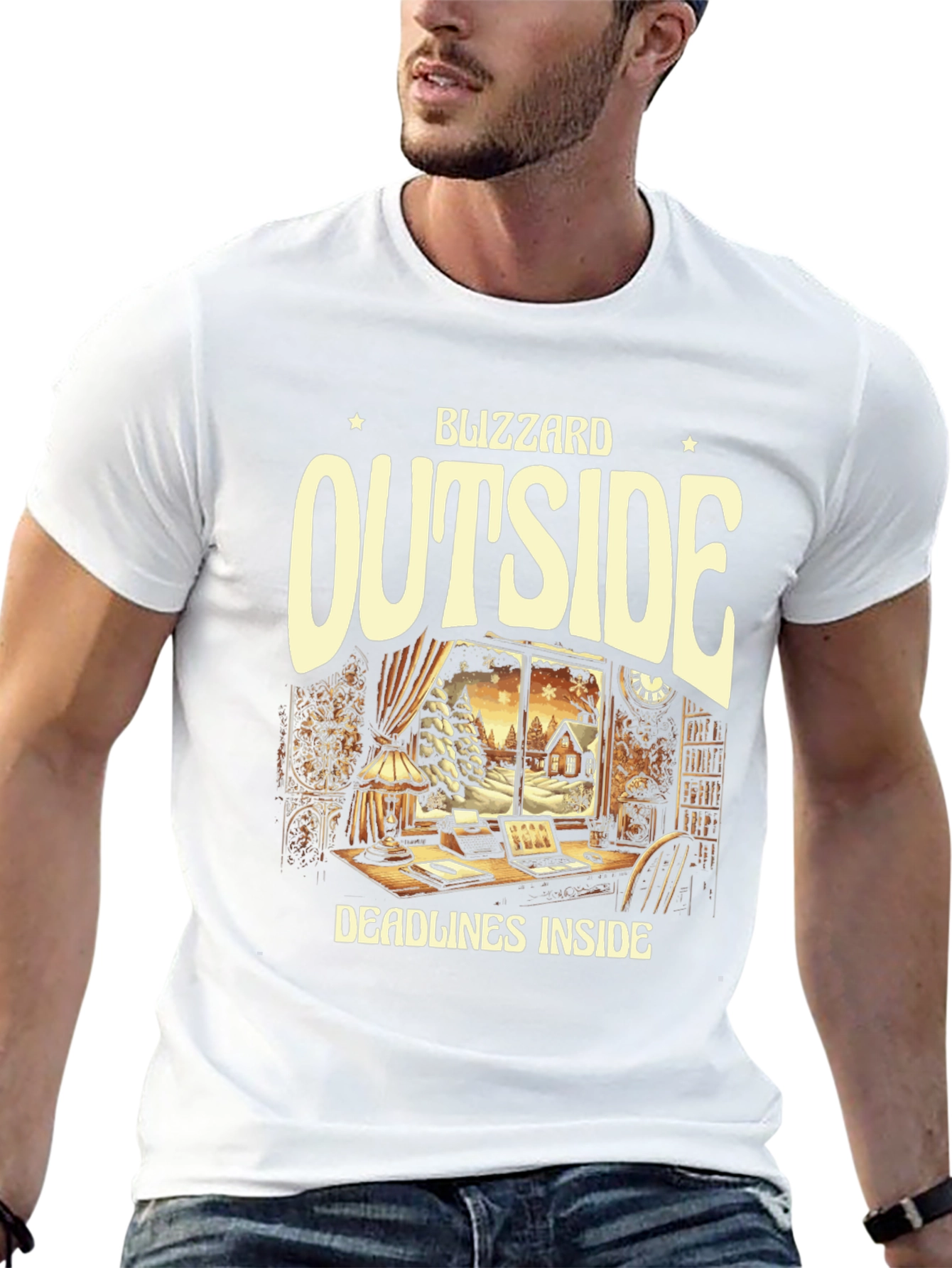 Blizzard Outside Deadlines Inside Graphic Tee