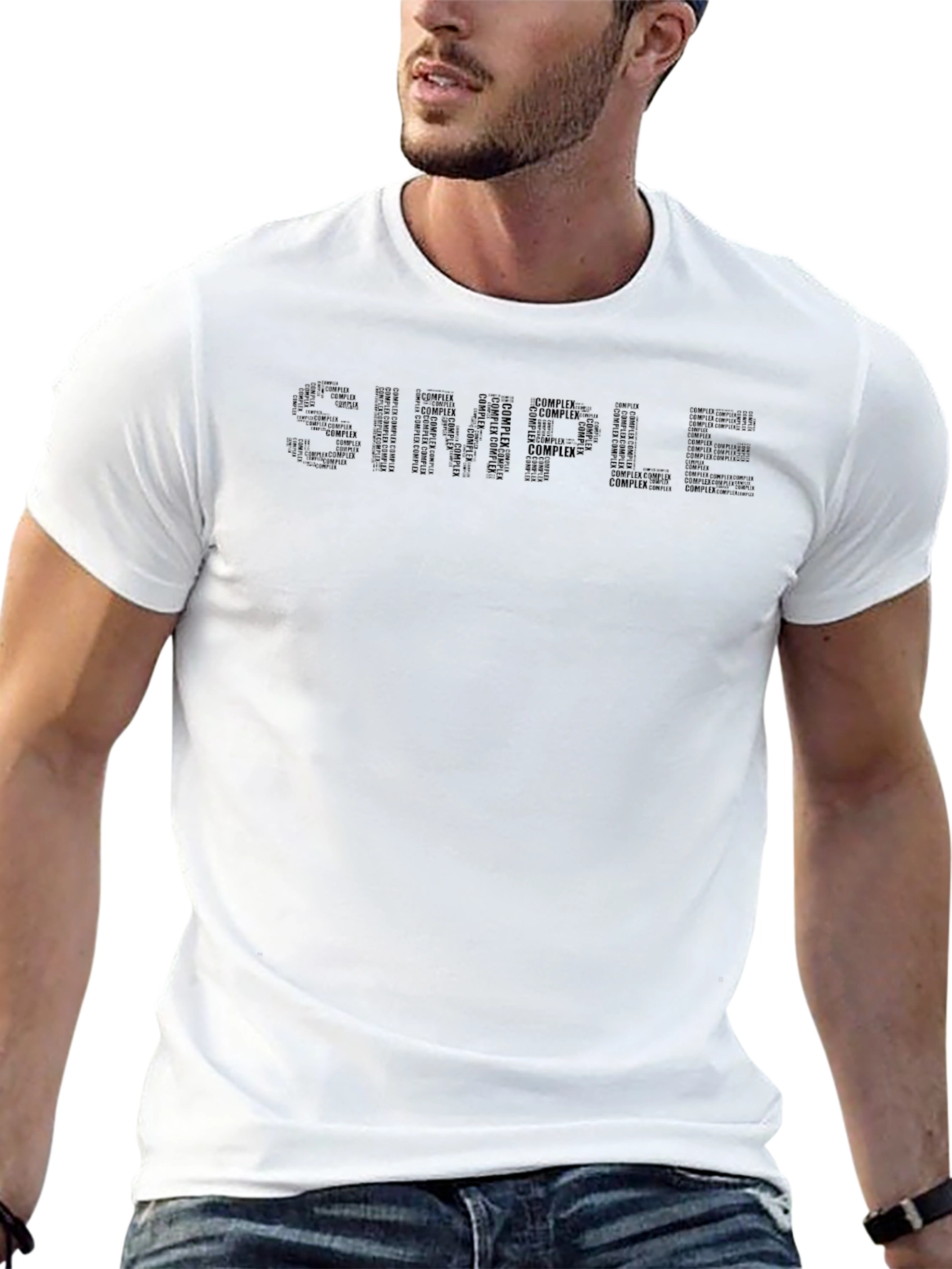 Simple Word Art Graphic T-Shirt