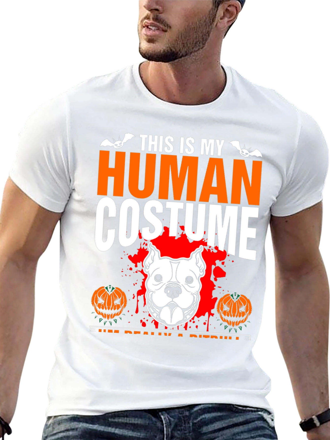 Human Costume Pitbull Halloween T-Shirt